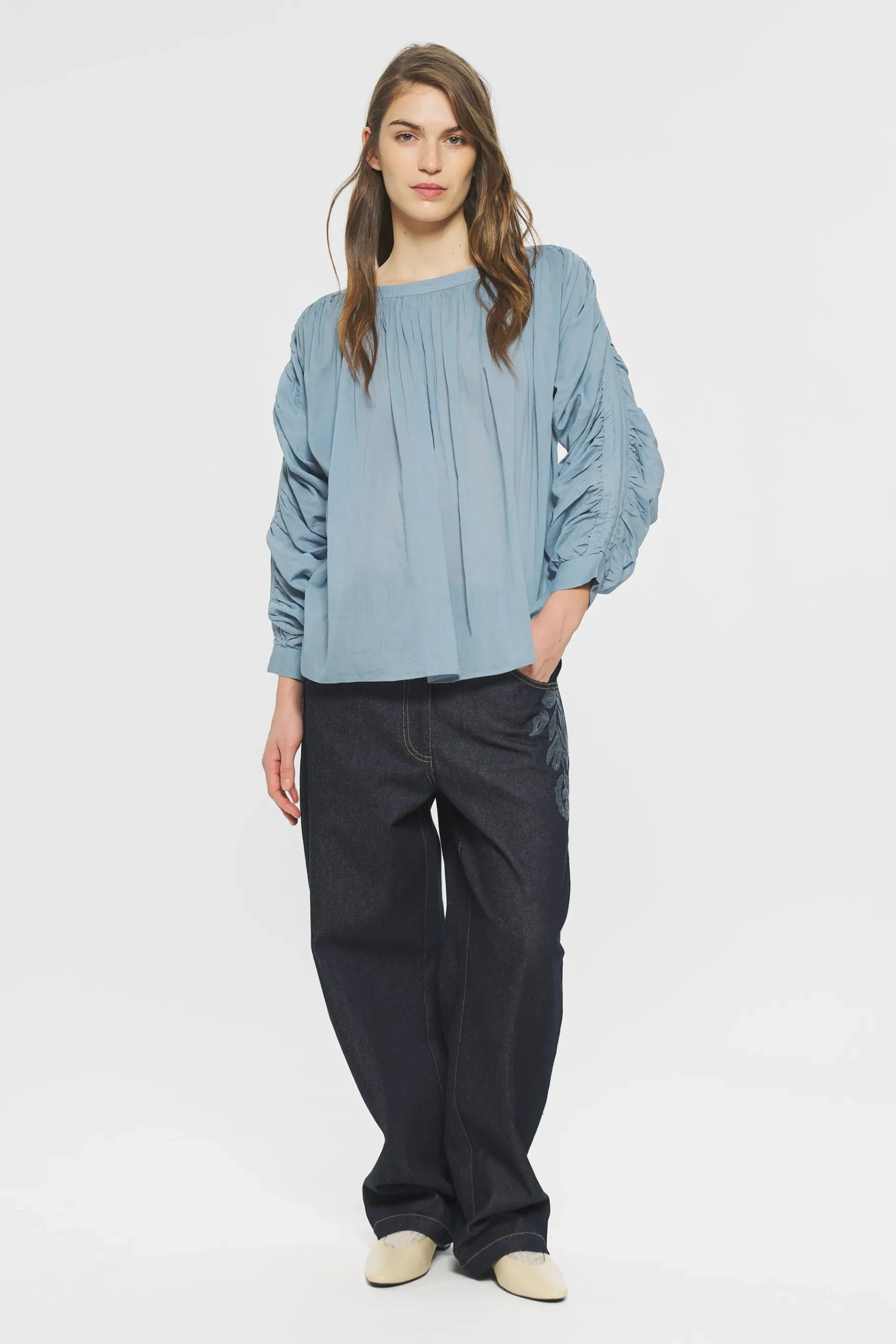 ANTIK BATIK Angelie Blouse Blue Fashion