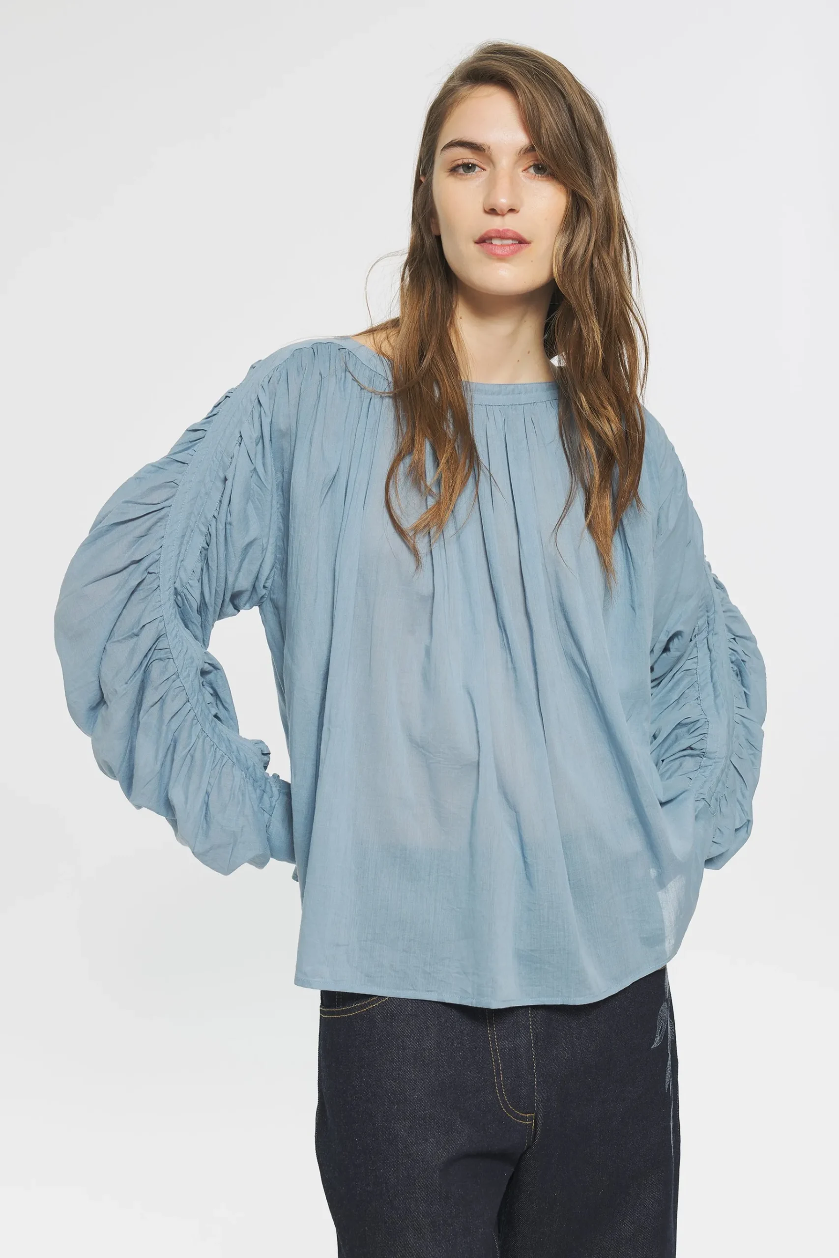 ANTIK BATIK Angelie Blouse Blue Fashion
