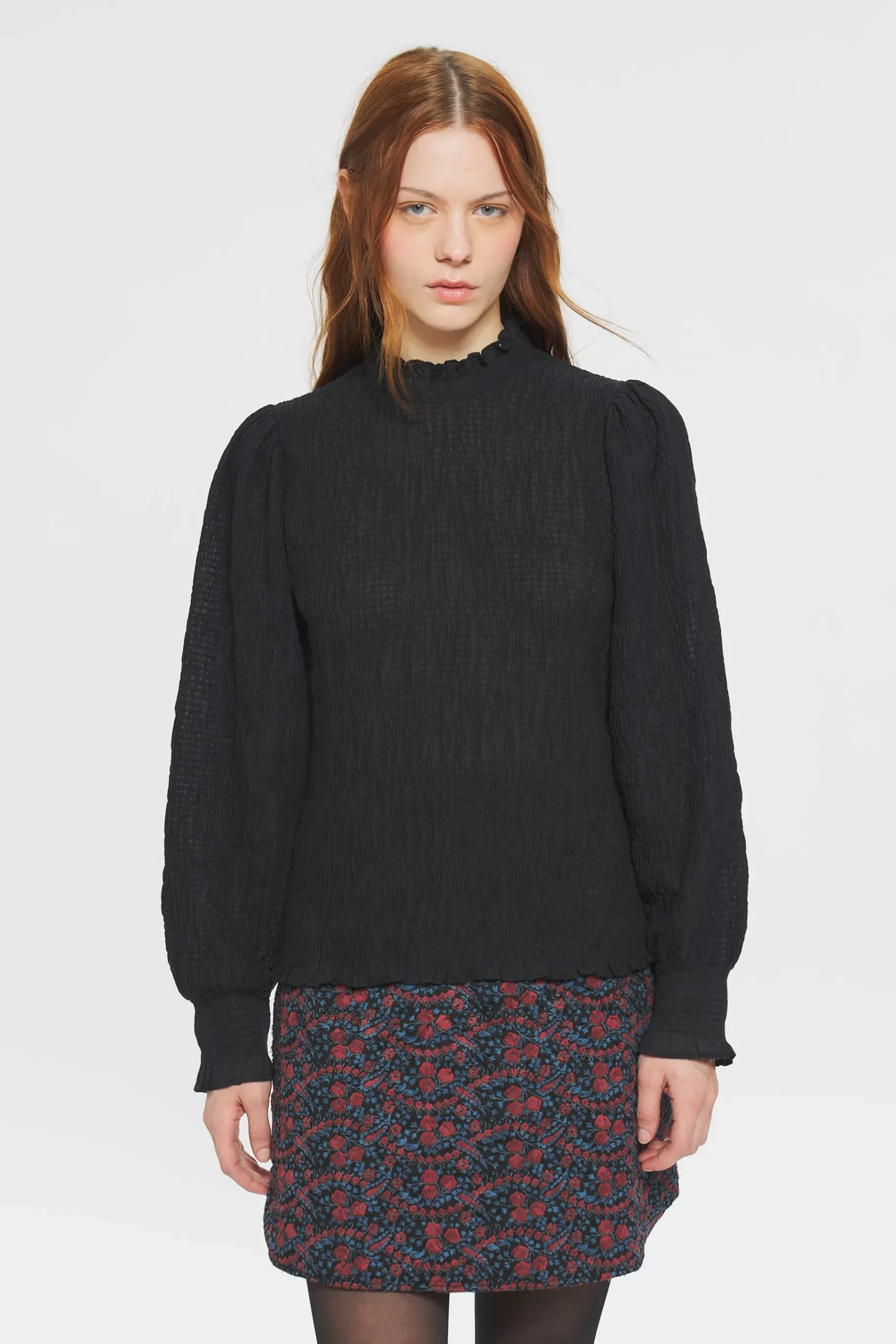 ANTIK BATIK Angelie Smocked blouse Black Discount