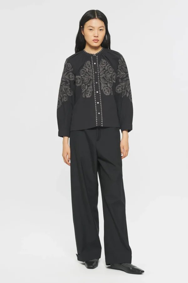 ANTIK BATIK Eglantine Embroidered blouse Black Cheap