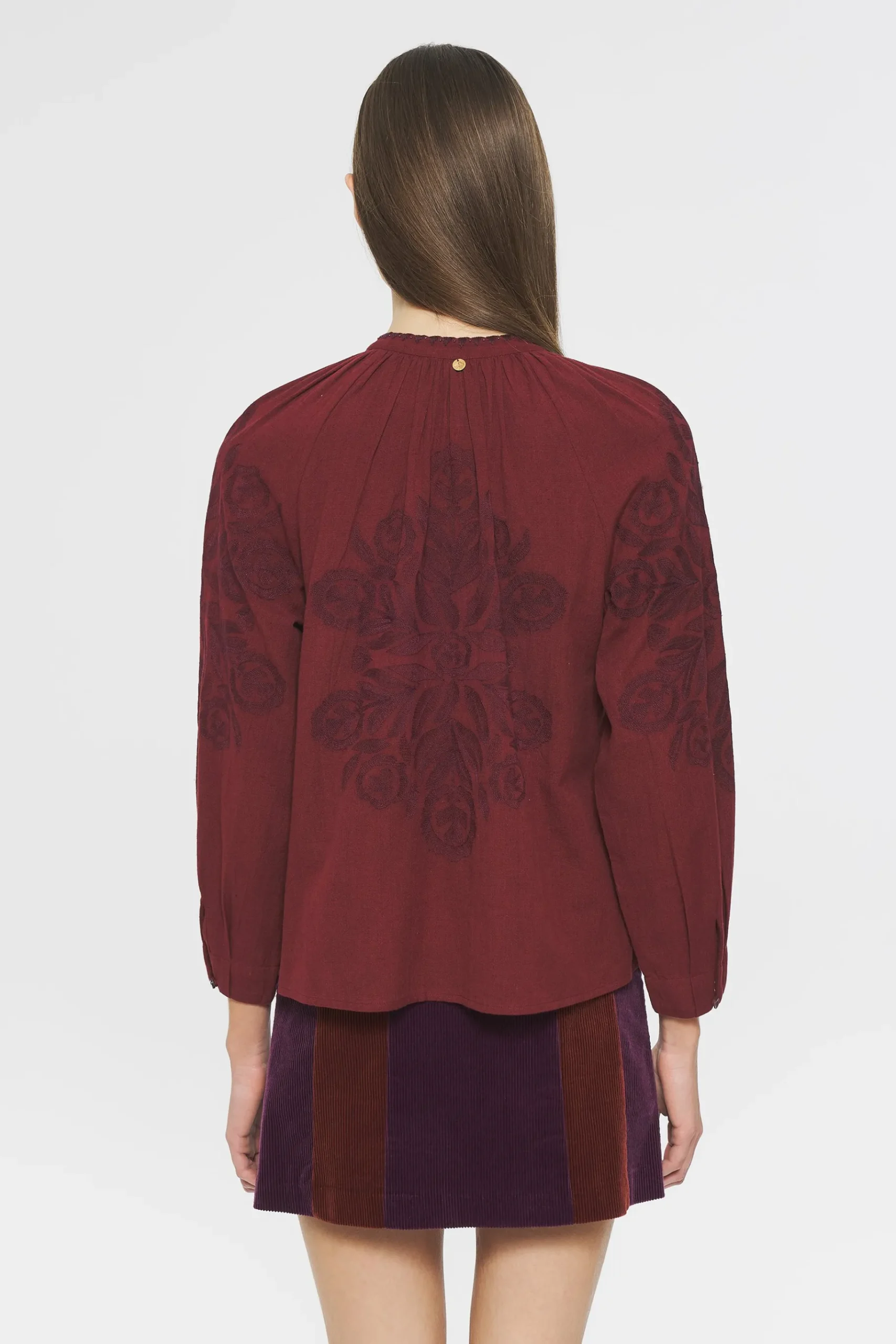 ANTIK BATIK Eglantine Embroide blouse Red Sale