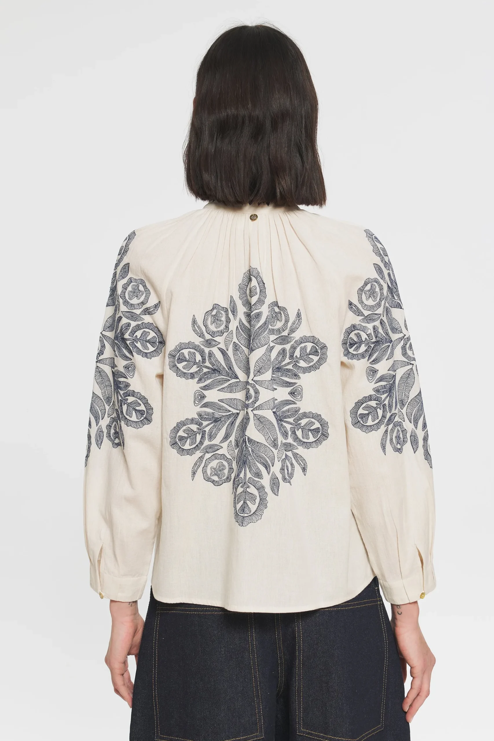 ANTIK BATIK Eglantine Embroidered blouse Cream Fashion