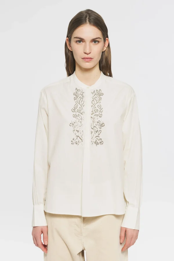 ANTIK BATIK Emilie Embroidered blouse Cream Sale