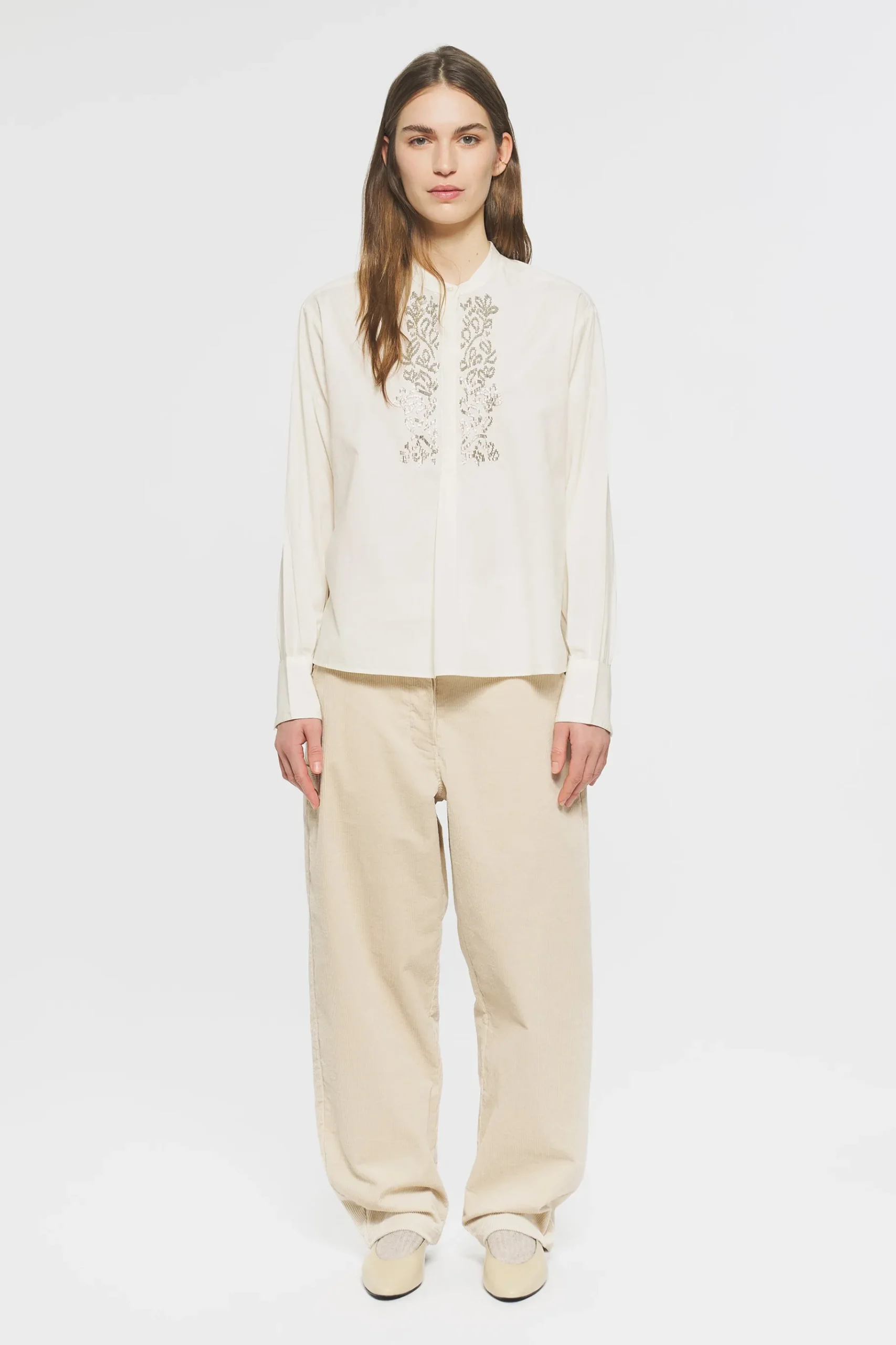 ANTIK BATIK Emilie Embroidered blouse Cream Sale