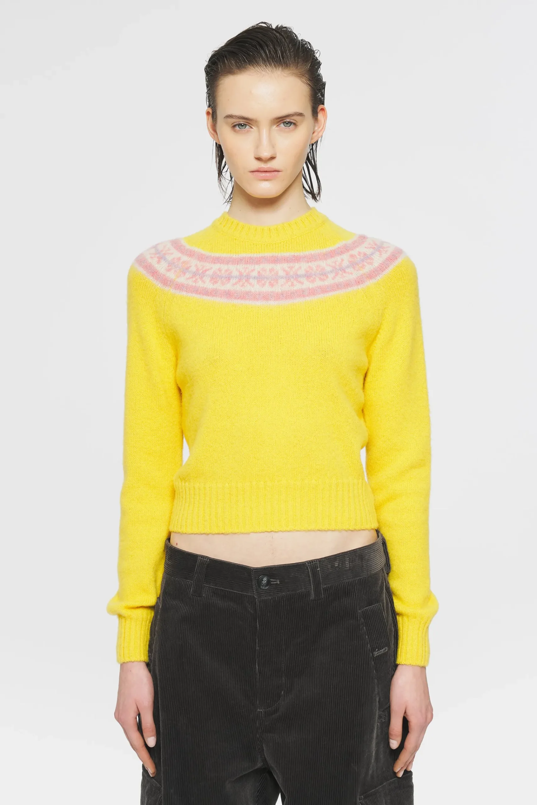 ANTIK BATIK Ewan Shetland jumper Yellow Clearance