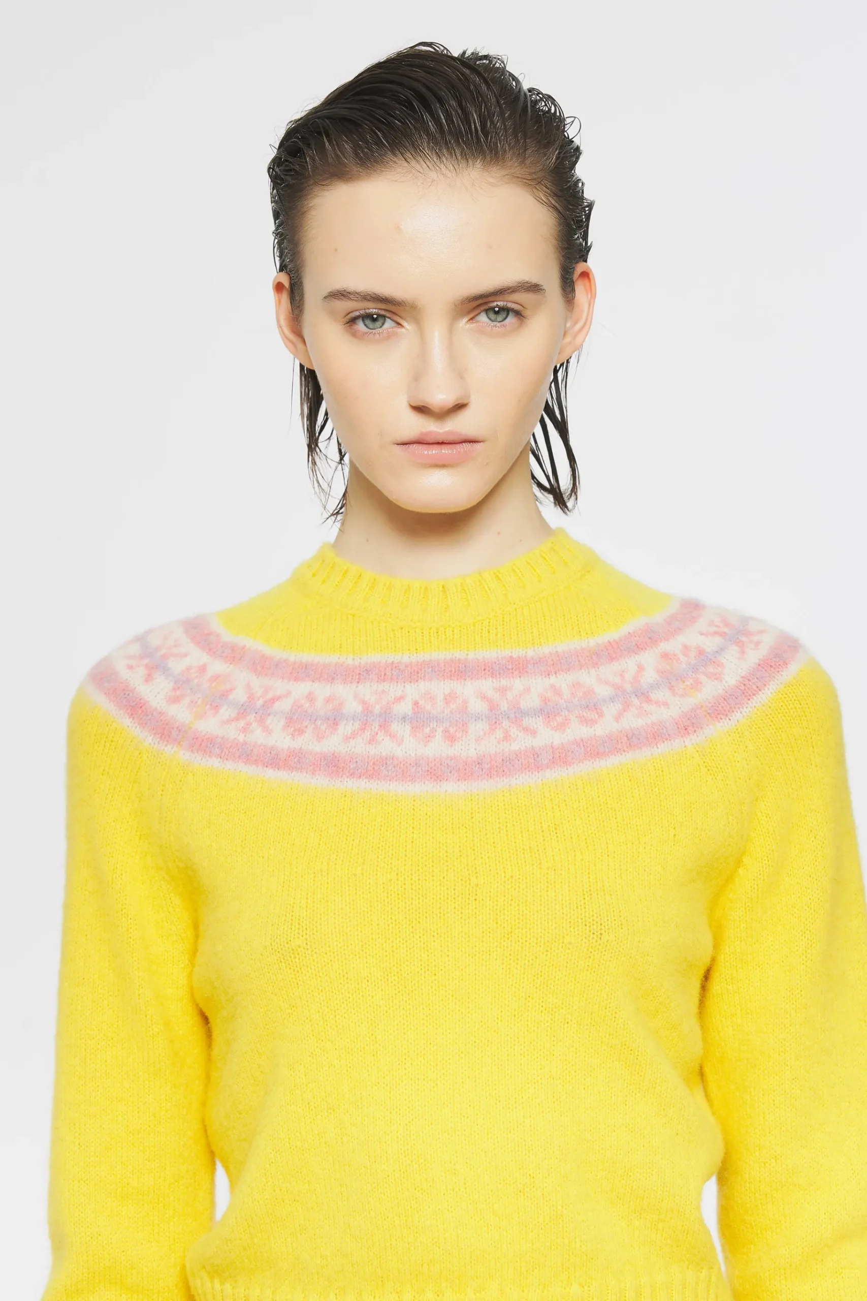 ANTIK BATIK Ewan Shetland jumper Yellow Clearance