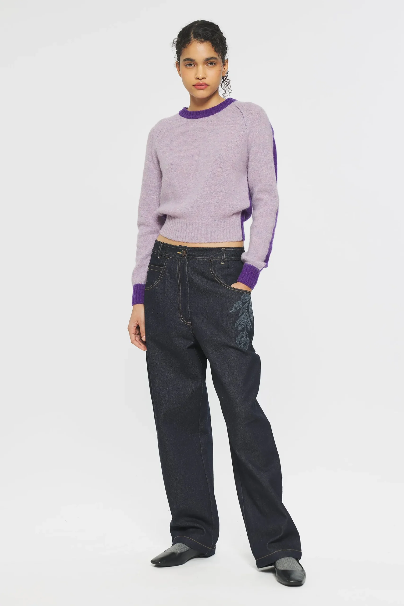 ANTIK BATIK Fergus Shetland jumper Purple New