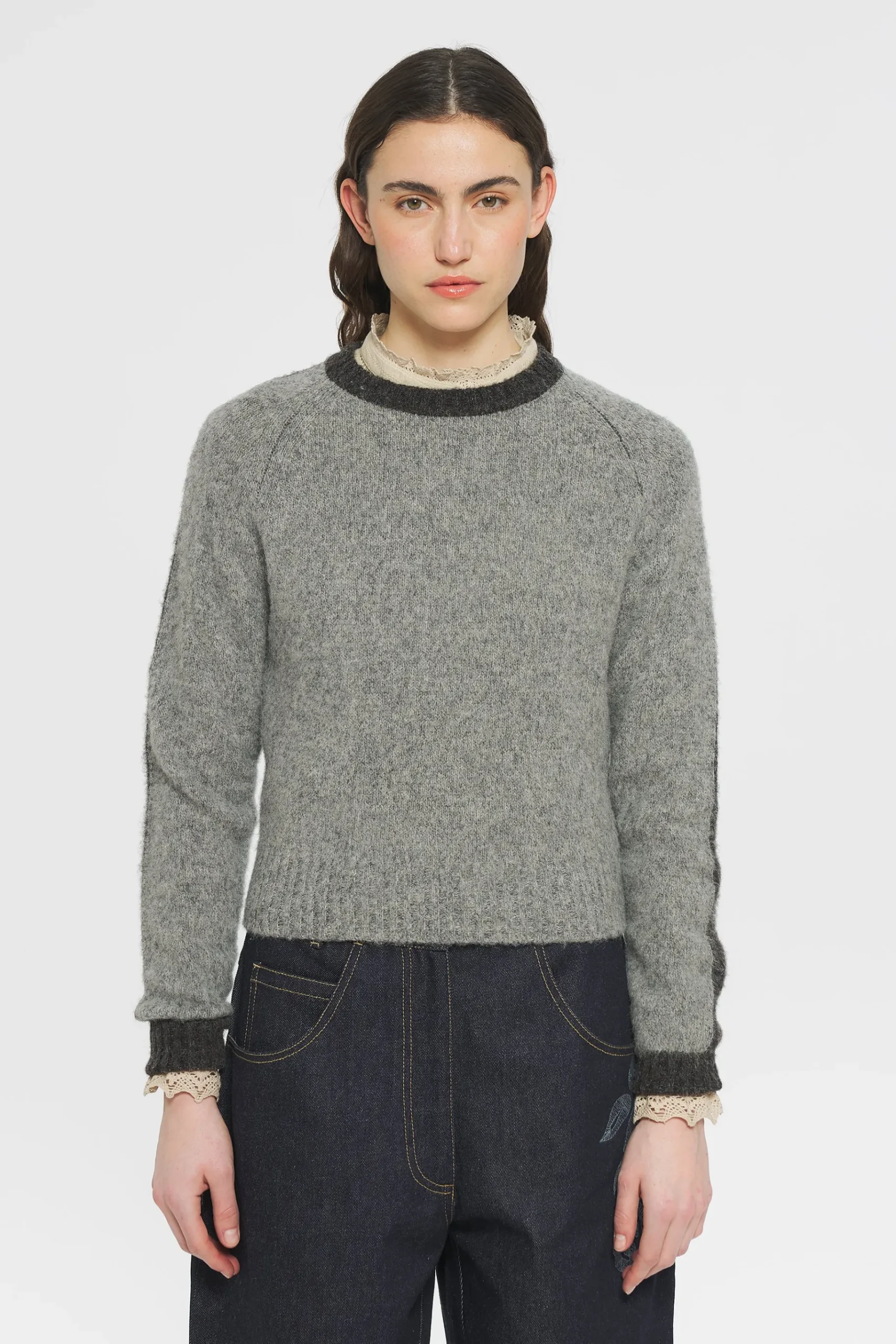 ANTIK BATIK Fergus Shetland jumper Grey Discount