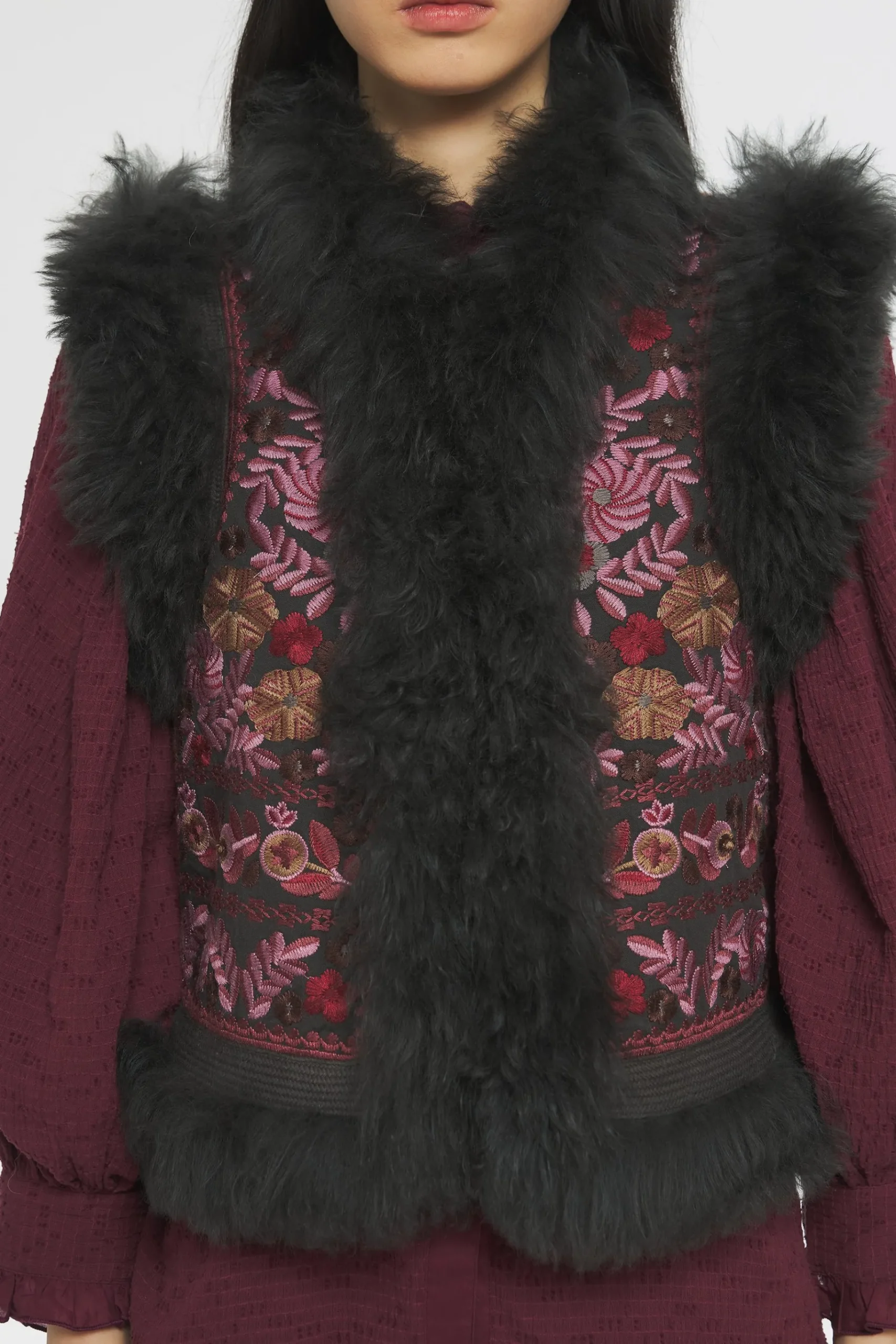ANTIK BATIK Huguet Embroidered gilet Grey Store