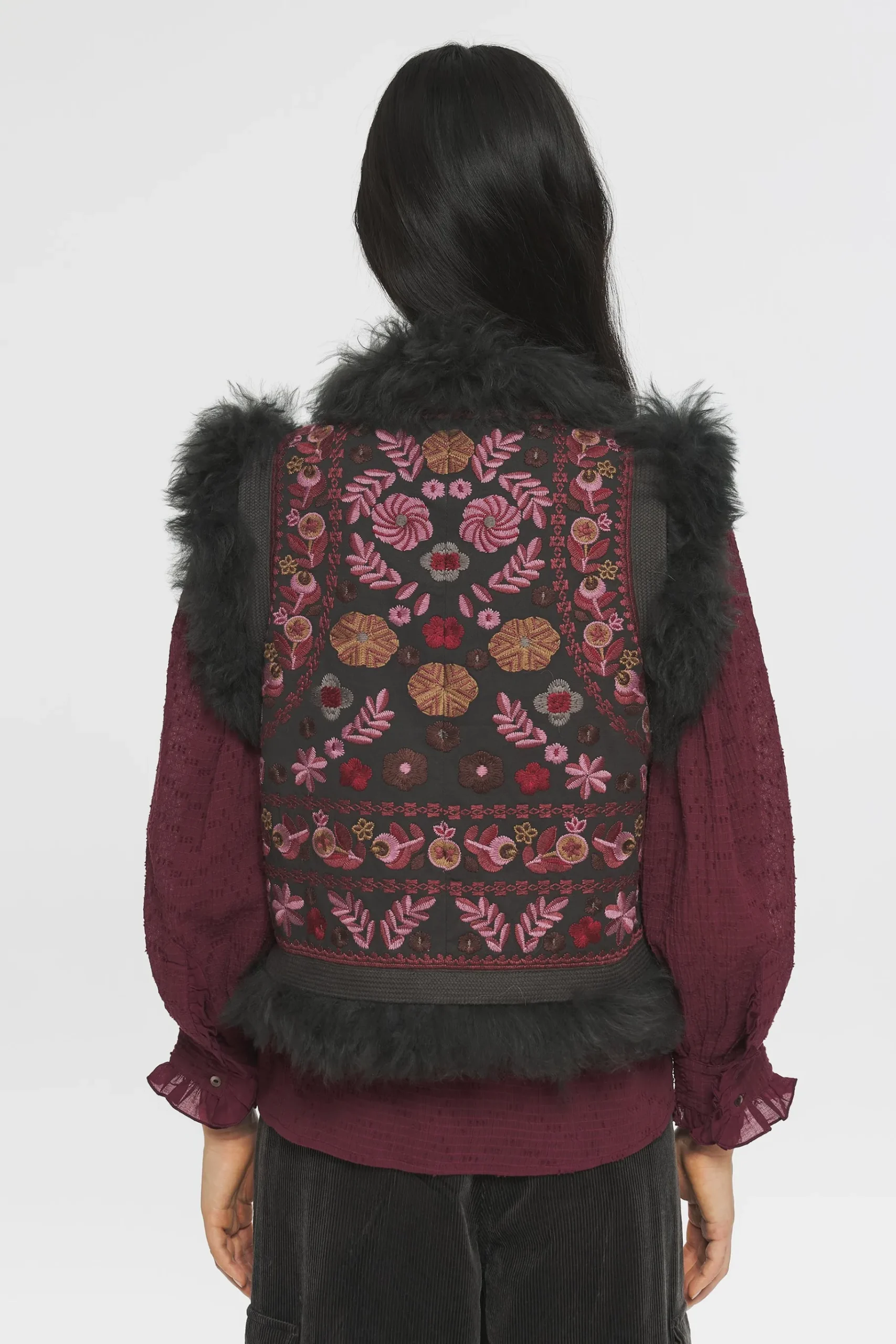 ANTIK BATIK Huguet Embroidered gilet Grey Store