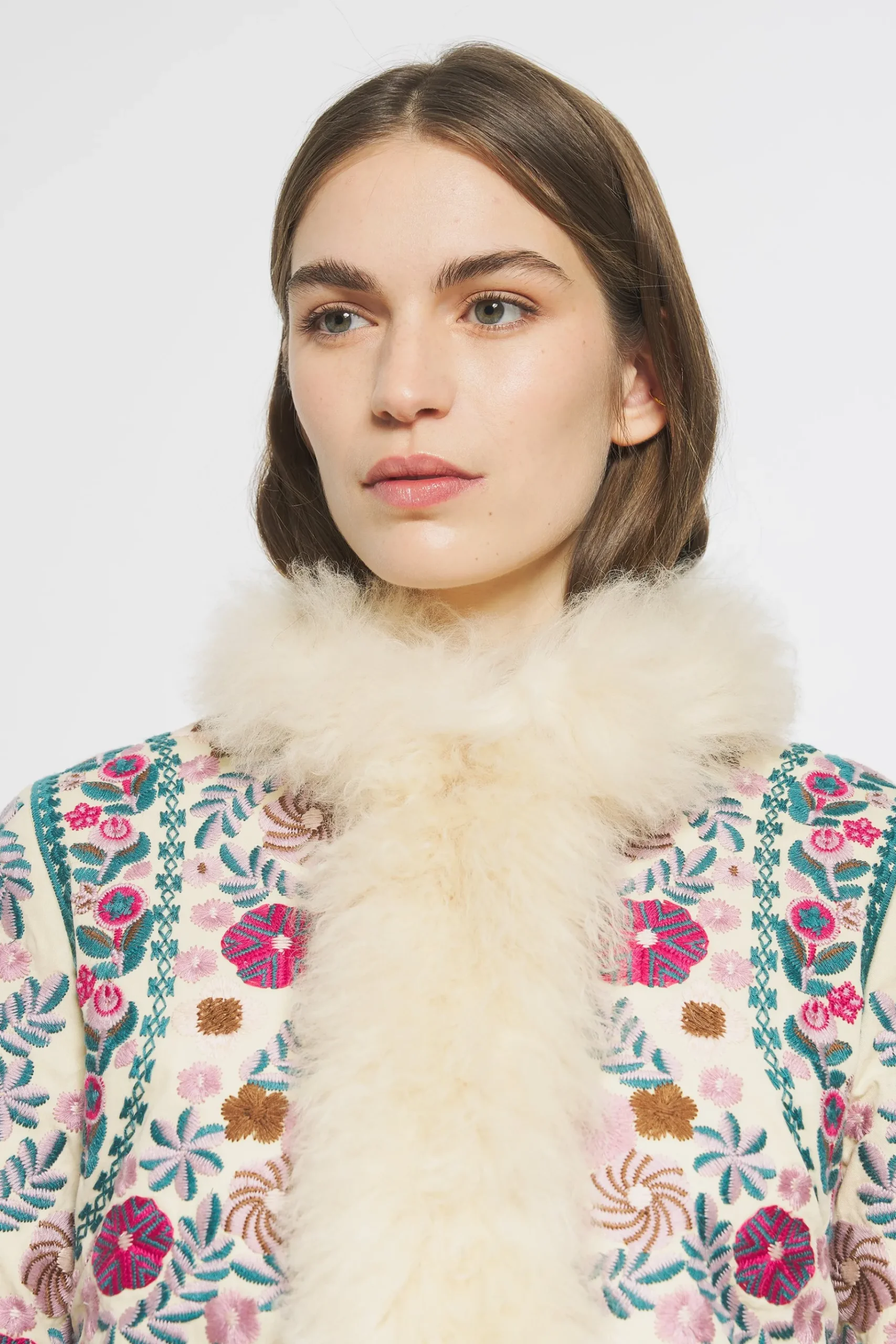 ANTIK BATIK Huguet Embroidered jacket Cream Cheap