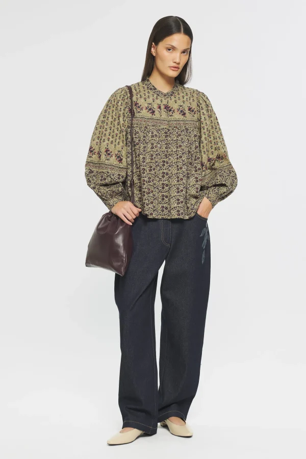 ANTIK BATIK Irina Print blouse Green Best
