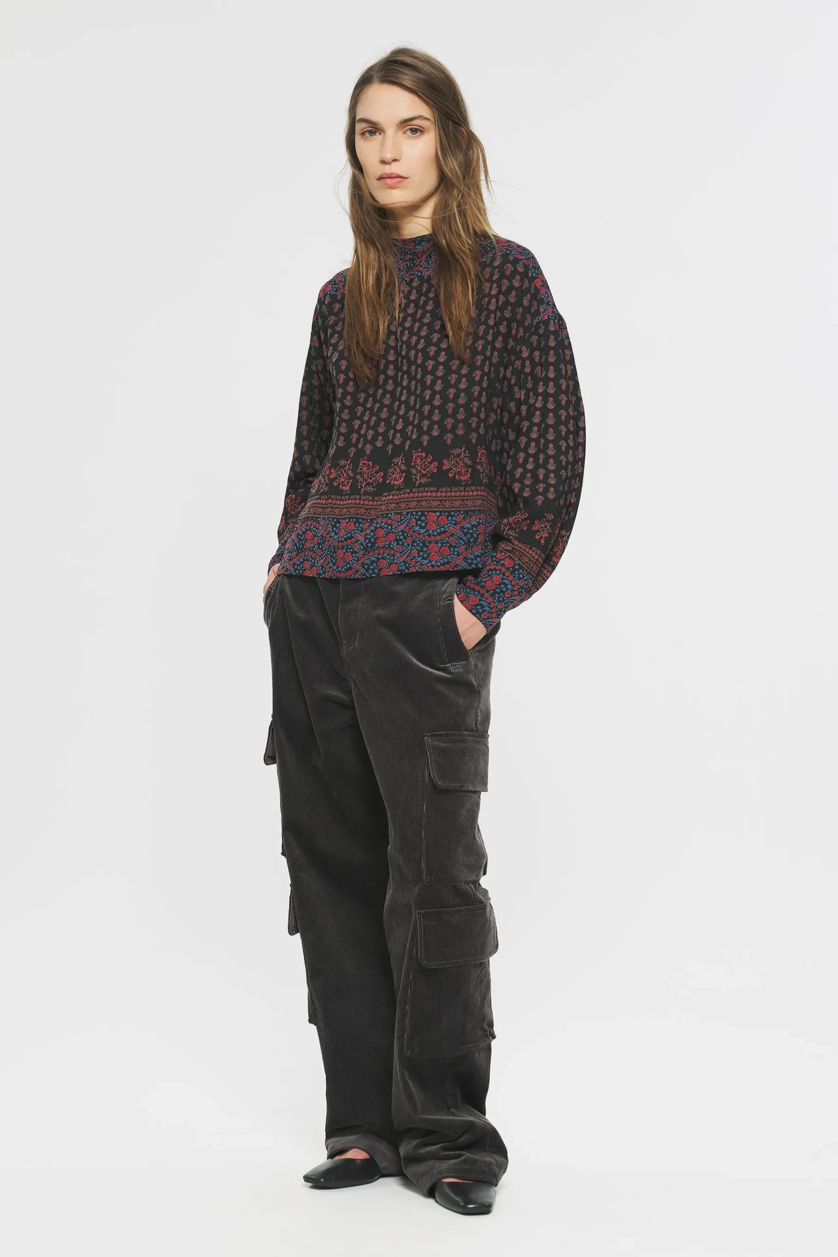 ANTIK BATIK Irina Print blouse Black Store