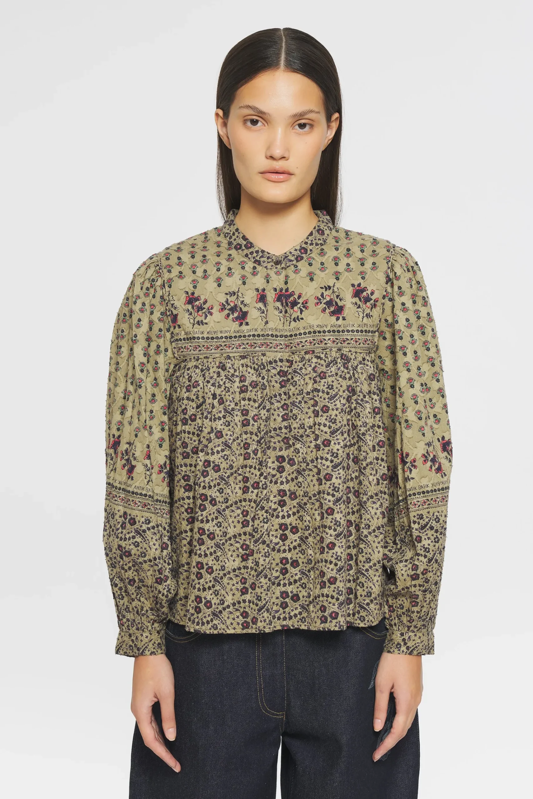 ANTIK BATIK Irina Print blouse Green Best