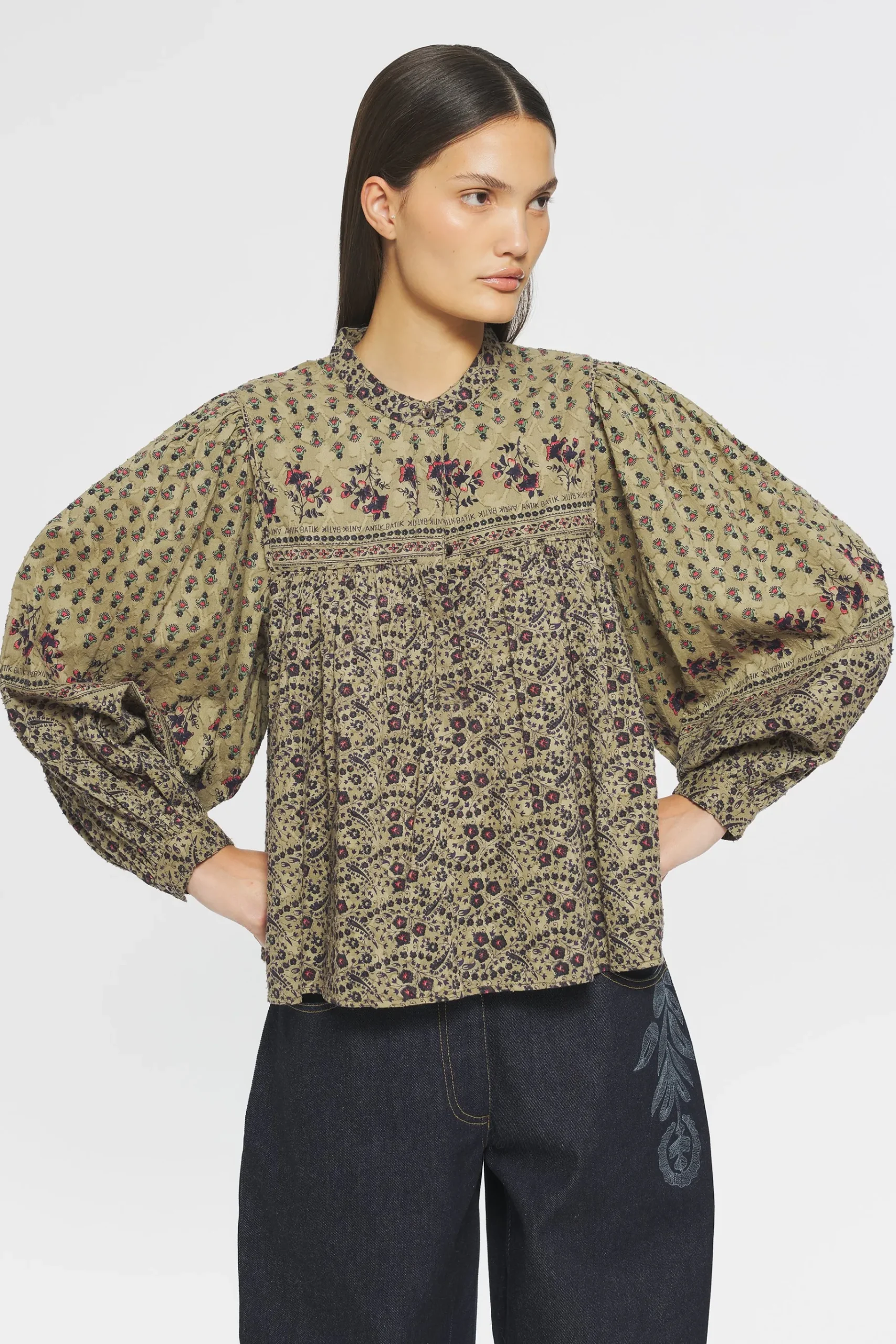 ANTIK BATIK Irina Print blouse Green Best