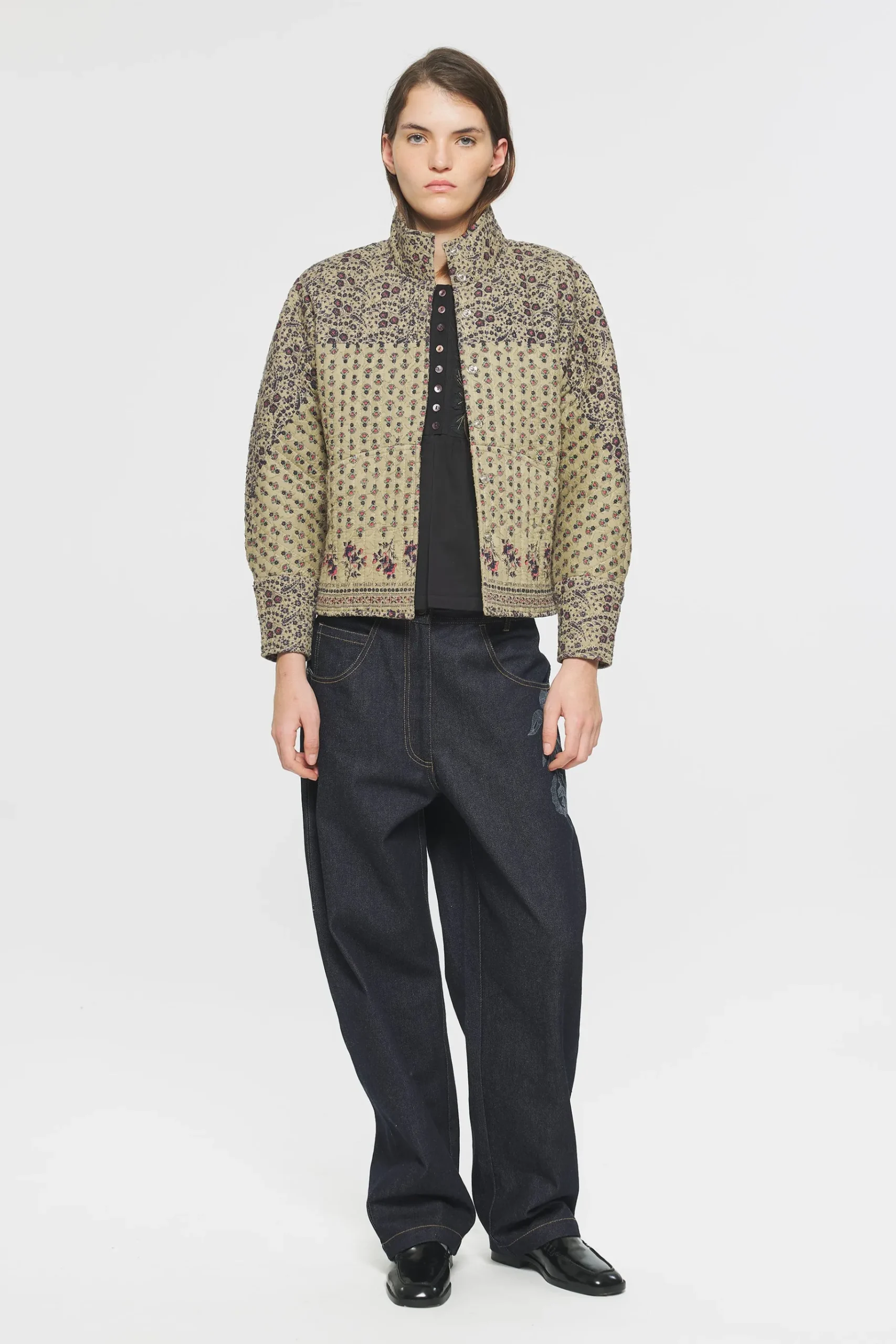 ANTIK BATIK Irina Print jacket Green Clearance