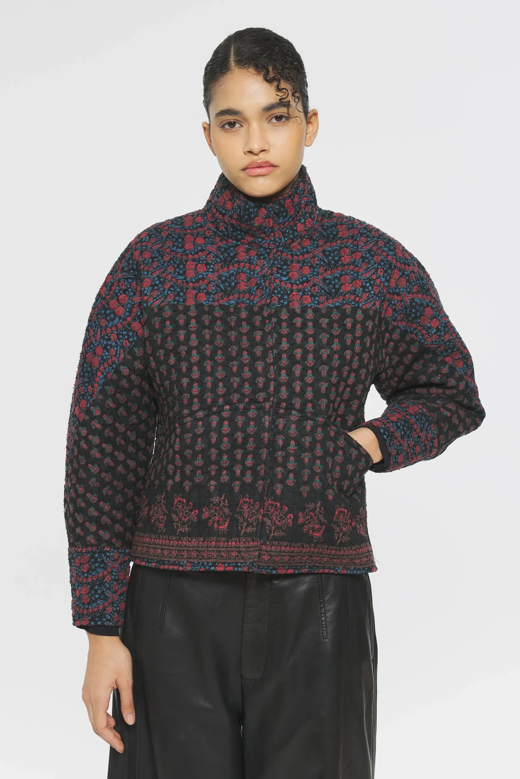 ANTIK BATIK Irina Print jacket Black New