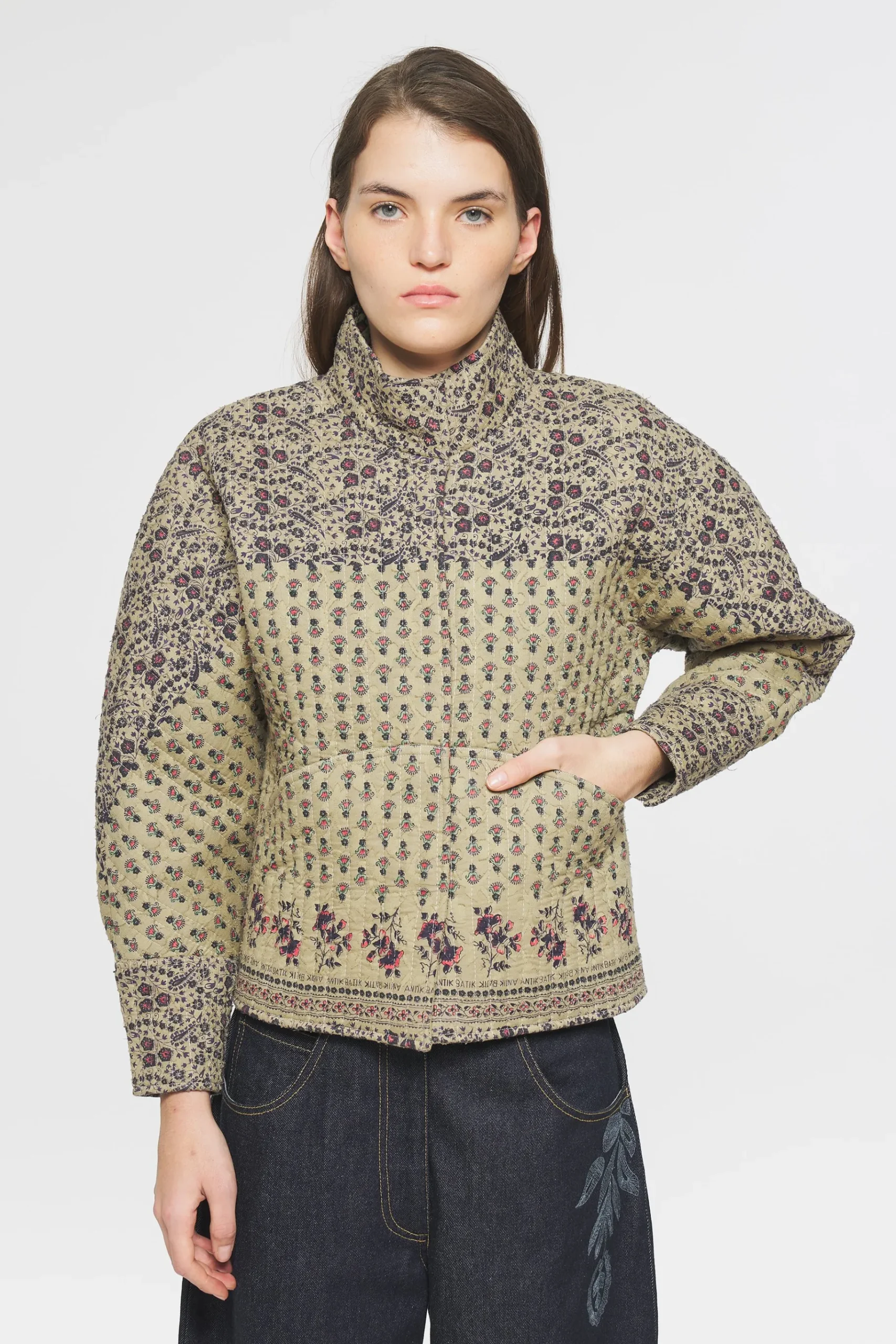 ANTIK BATIK Irina Print jacket Green Clearance