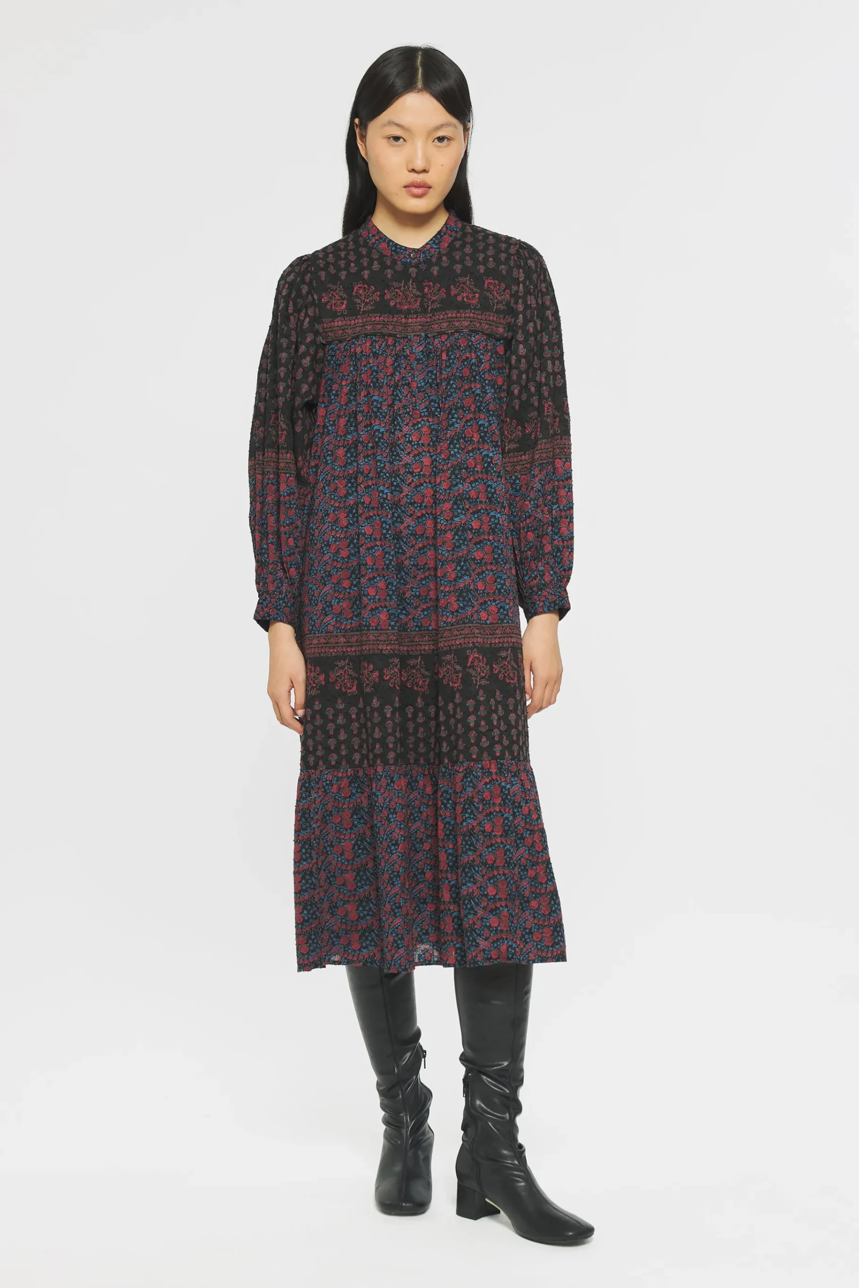 ANTIK BATIK Irina Print maxi dress Black Best Sale