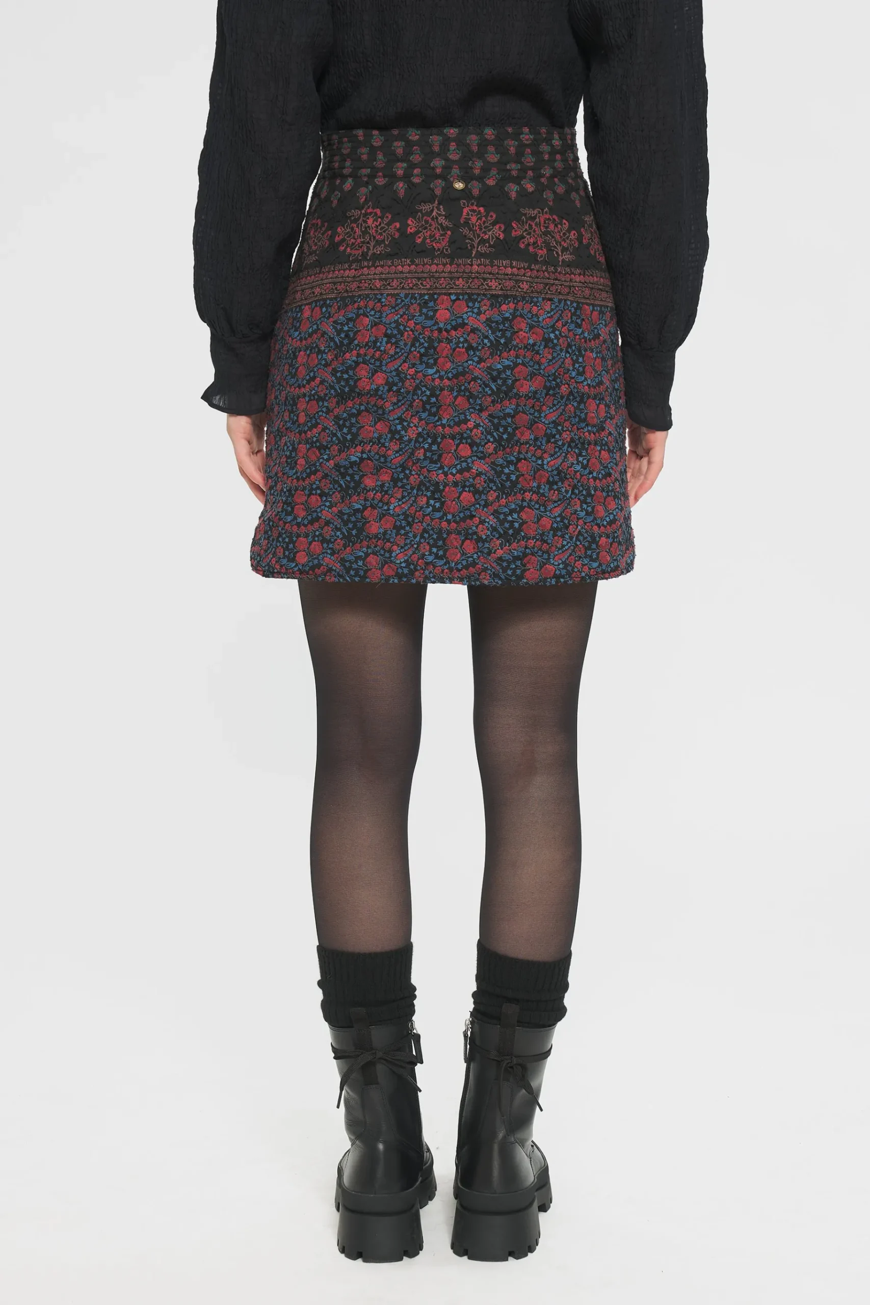 ANTIK BATIK Irina Print skirt Black Outlet