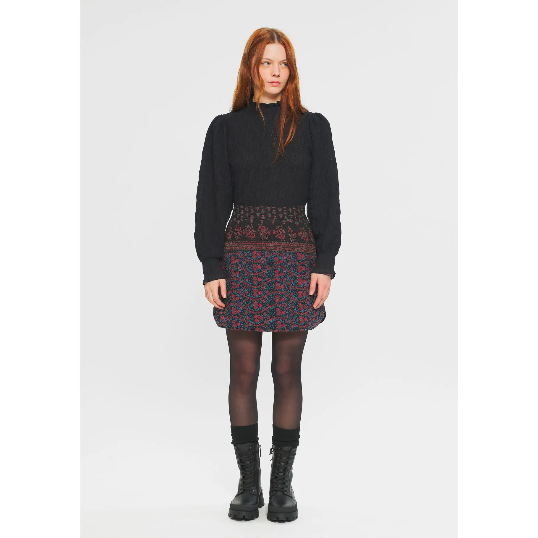 ANTIK BATIK Irina Print skirt Black Outlet