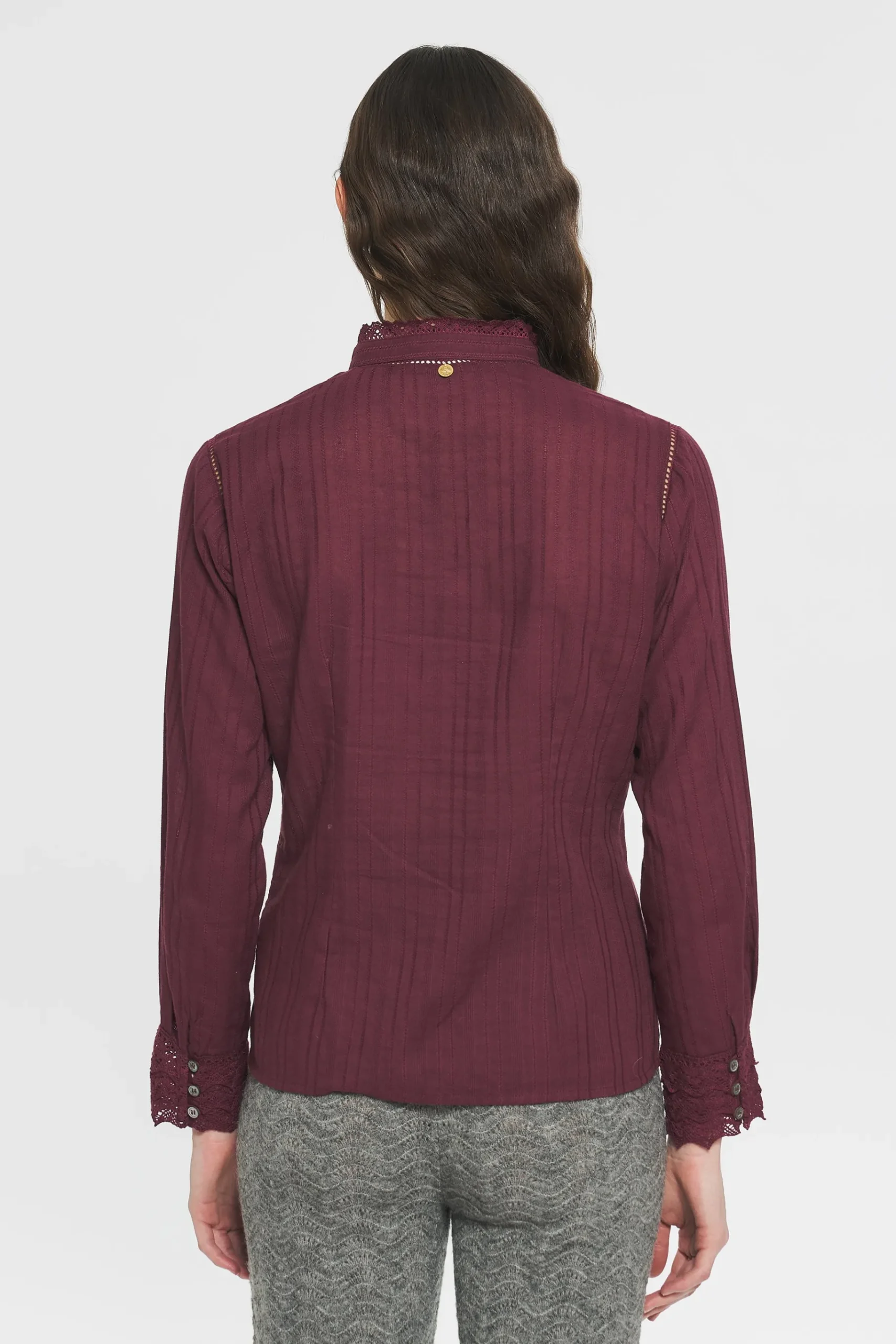 ANTIK BATIK Kiss Embroide blouse Red Outlet
