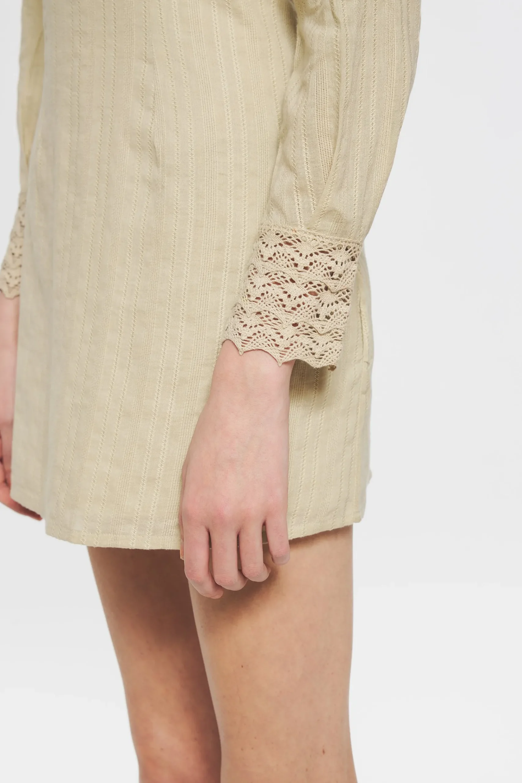 ANTIK BATIK Kiss Embroidered mini dress Cream Best Sale