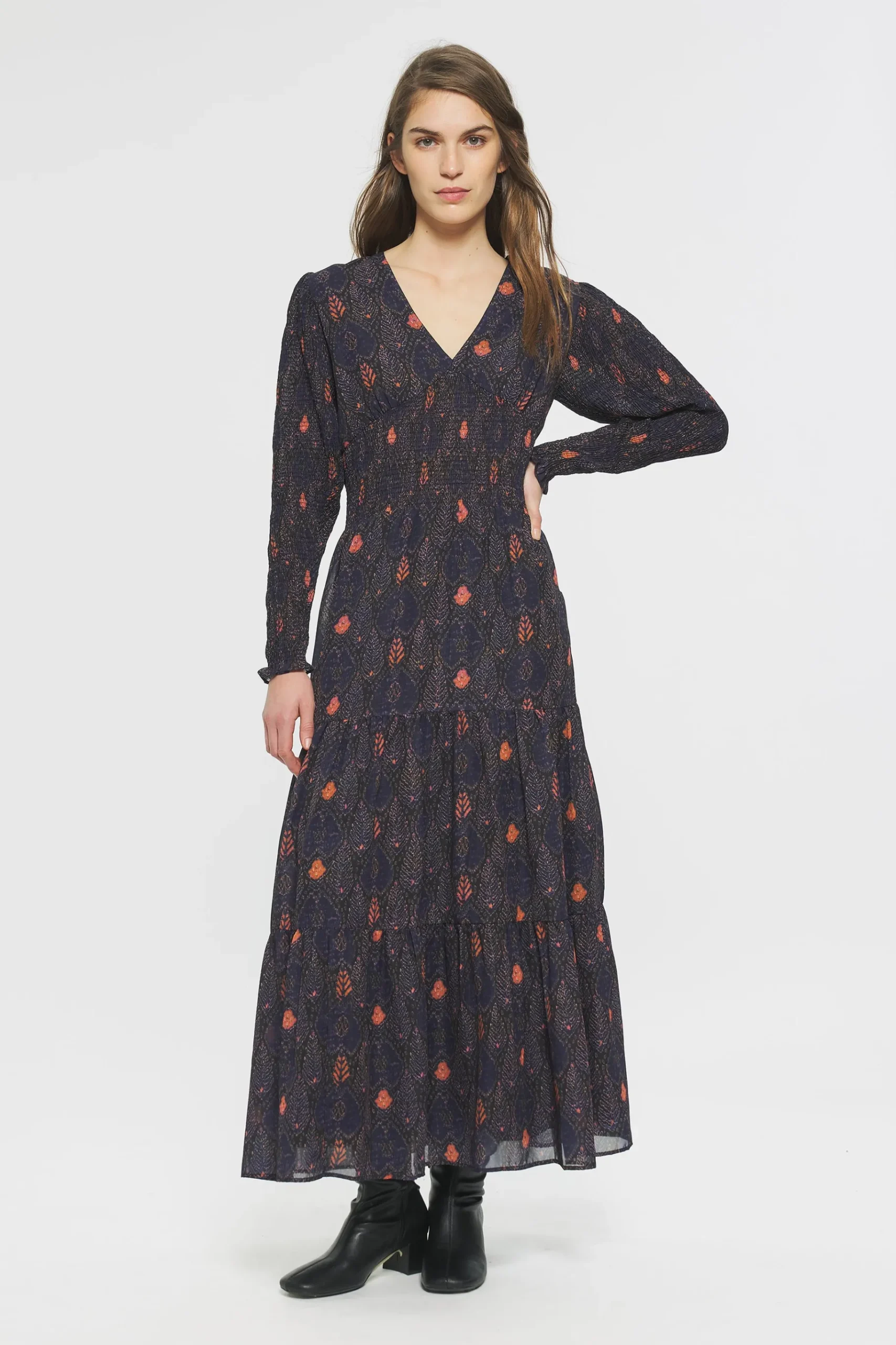ANTIK BATIK Mani Print maxi dress Blue Outlet