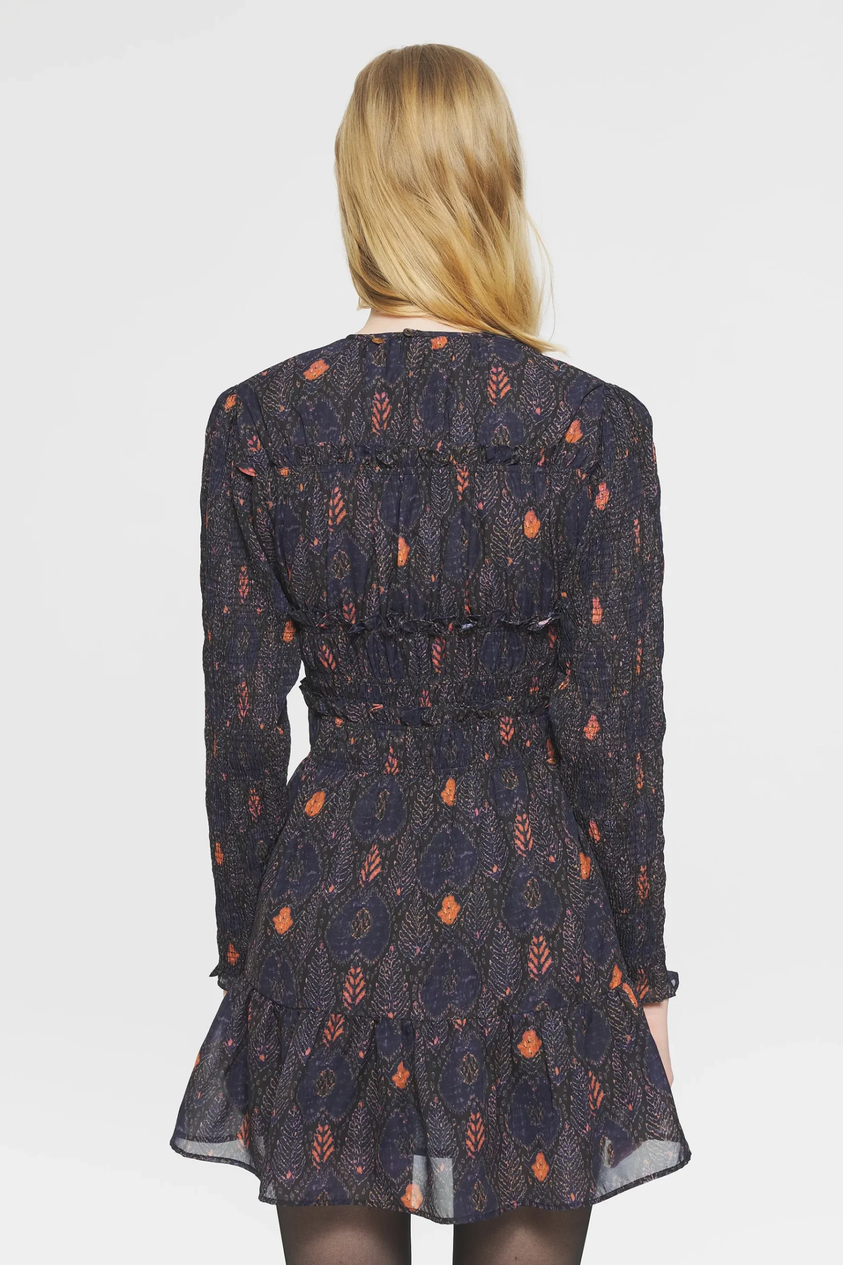 ANTIK BATIK Mani Print mini dress Blue New