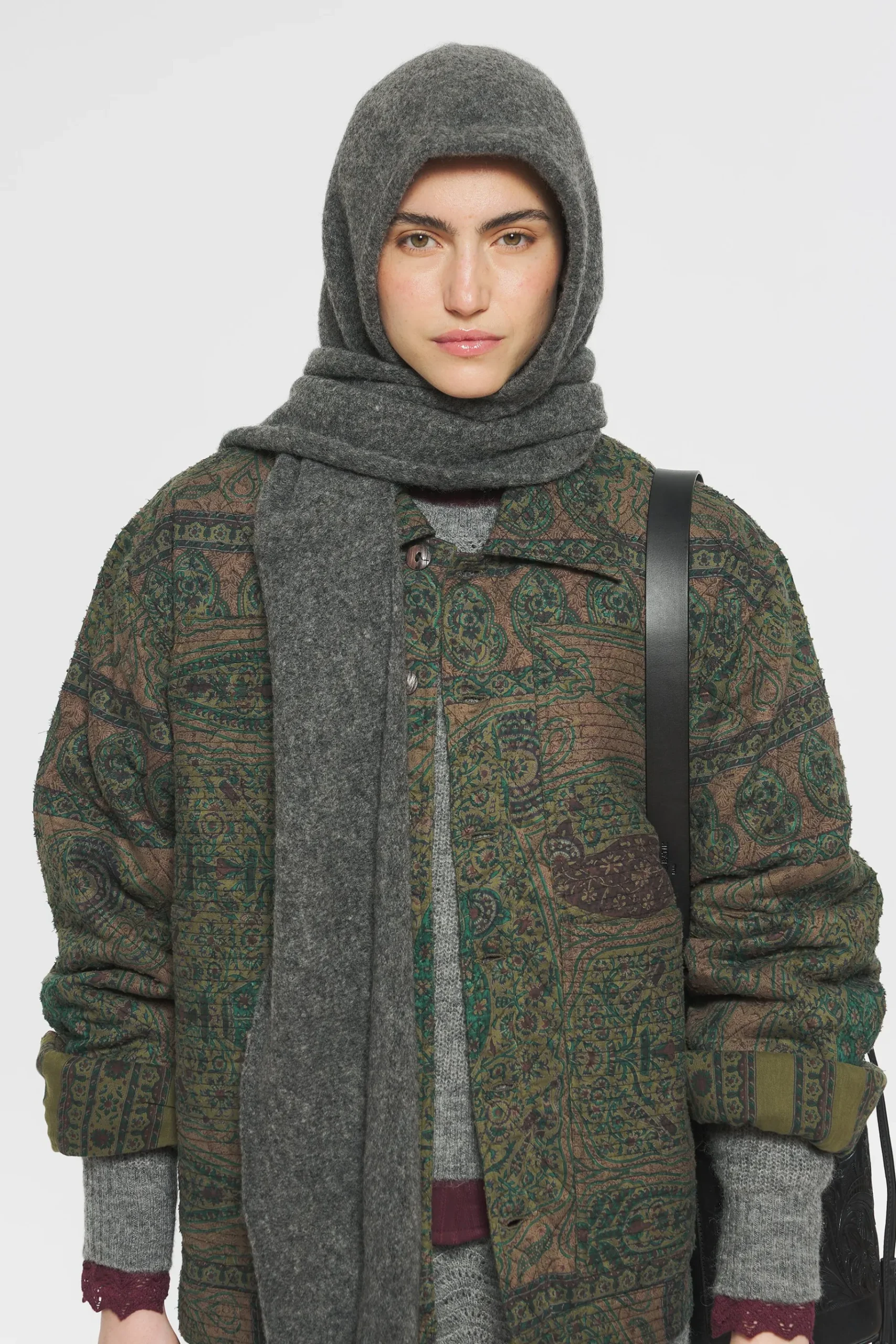 ANTIK BATIK Michelle Hooded scarf Grey Online