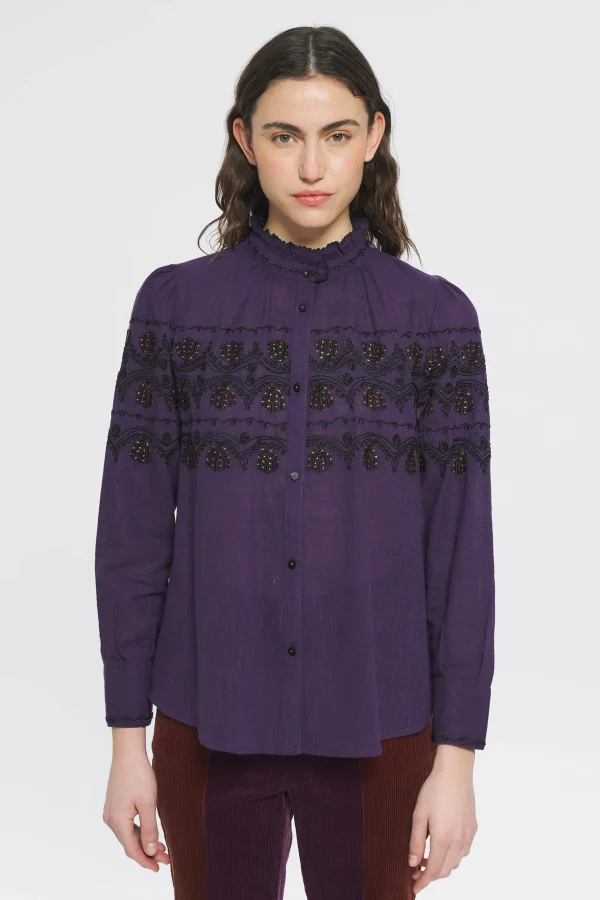 ANTIK BATIK Nelly Embroidered blouse Purple Store