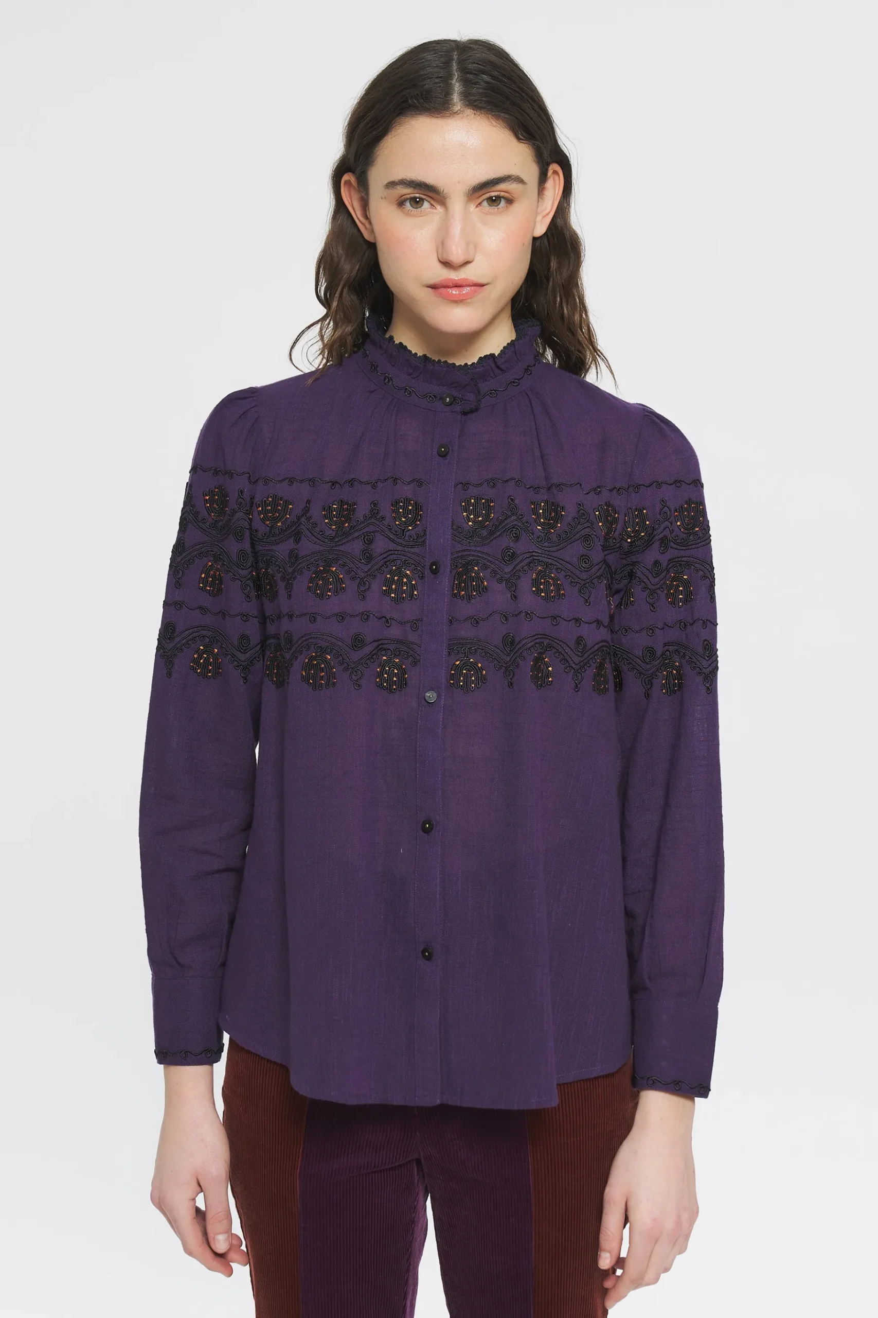 ANTIK BATIK Nelly Embroidered blouse Purple Store