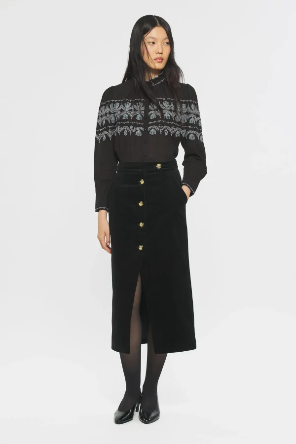 ANTIK BATIK Nelly Embroidered blouse Black Discount