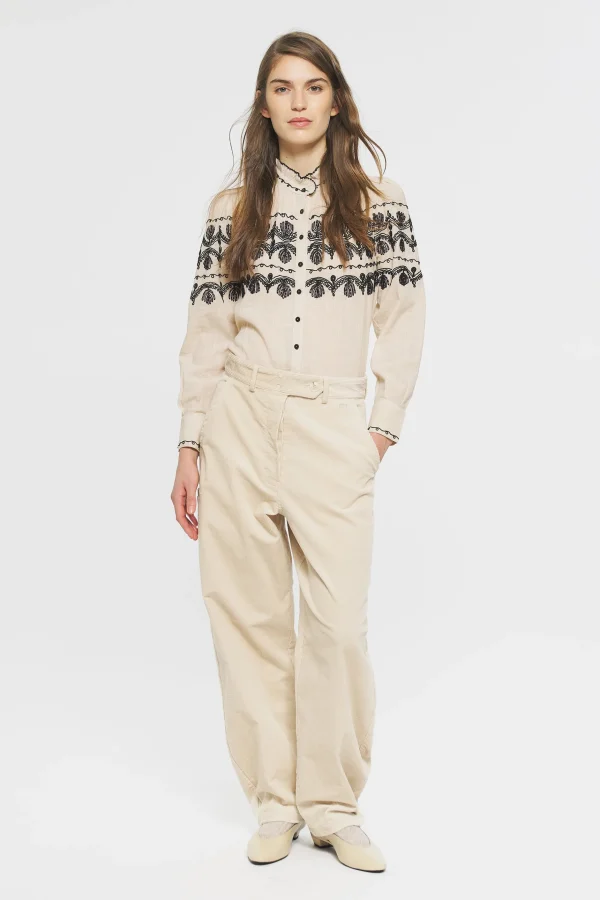 ANTIK BATIK Nelly Embroidered blouse Cream Flash Sale