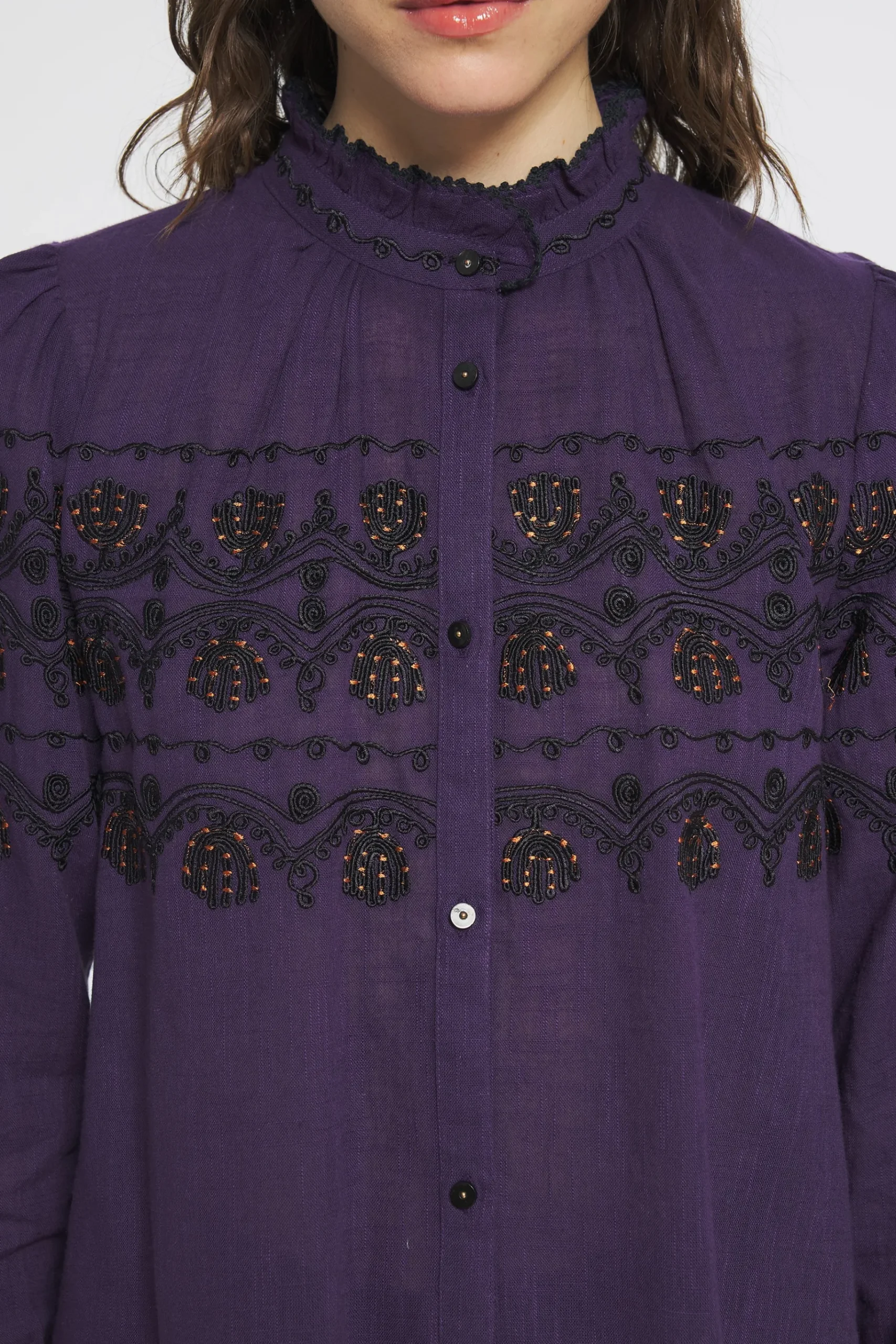 ANTIK BATIK Nelly Embroidered blouse Purple Store