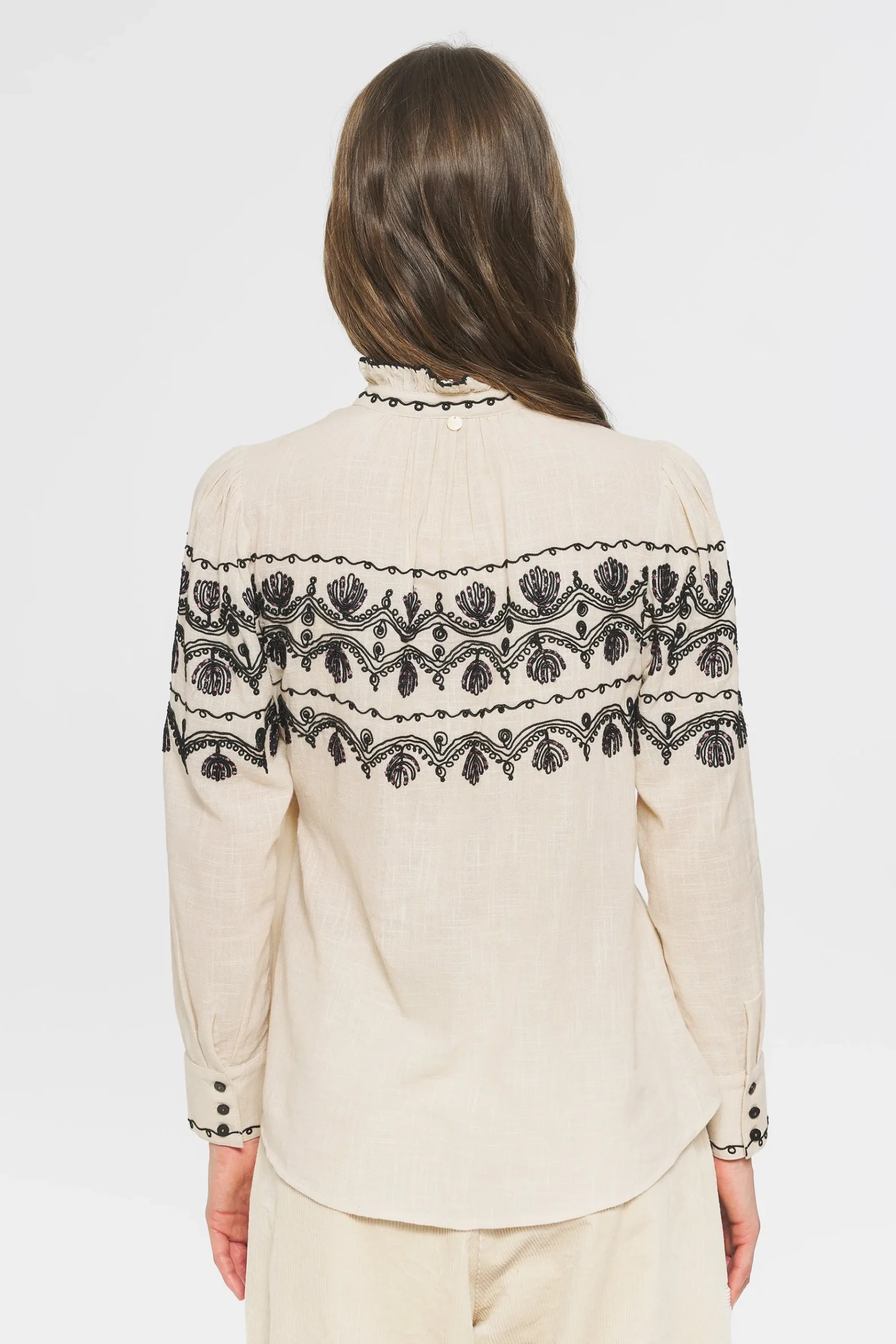 ANTIK BATIK Nelly Embroidered blouse Cream Flash Sale