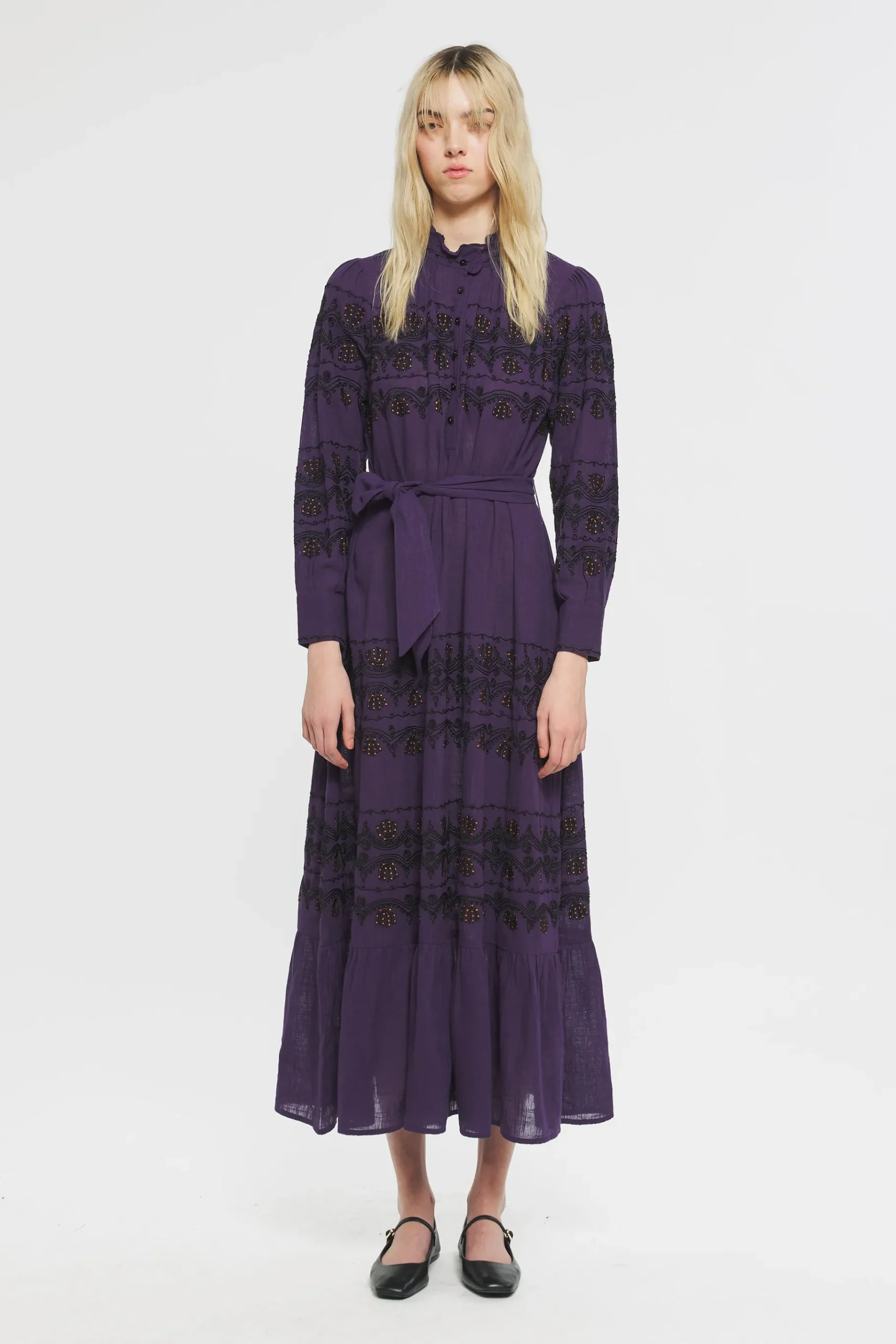ANTIK BATIK Nelly Embroidered maxi dress Purple Cheap