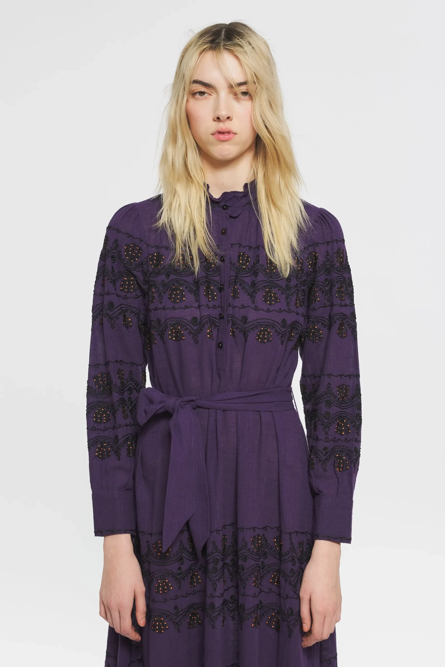 ANTIK BATIK Nelly Embroidered maxi dress Purple Cheap