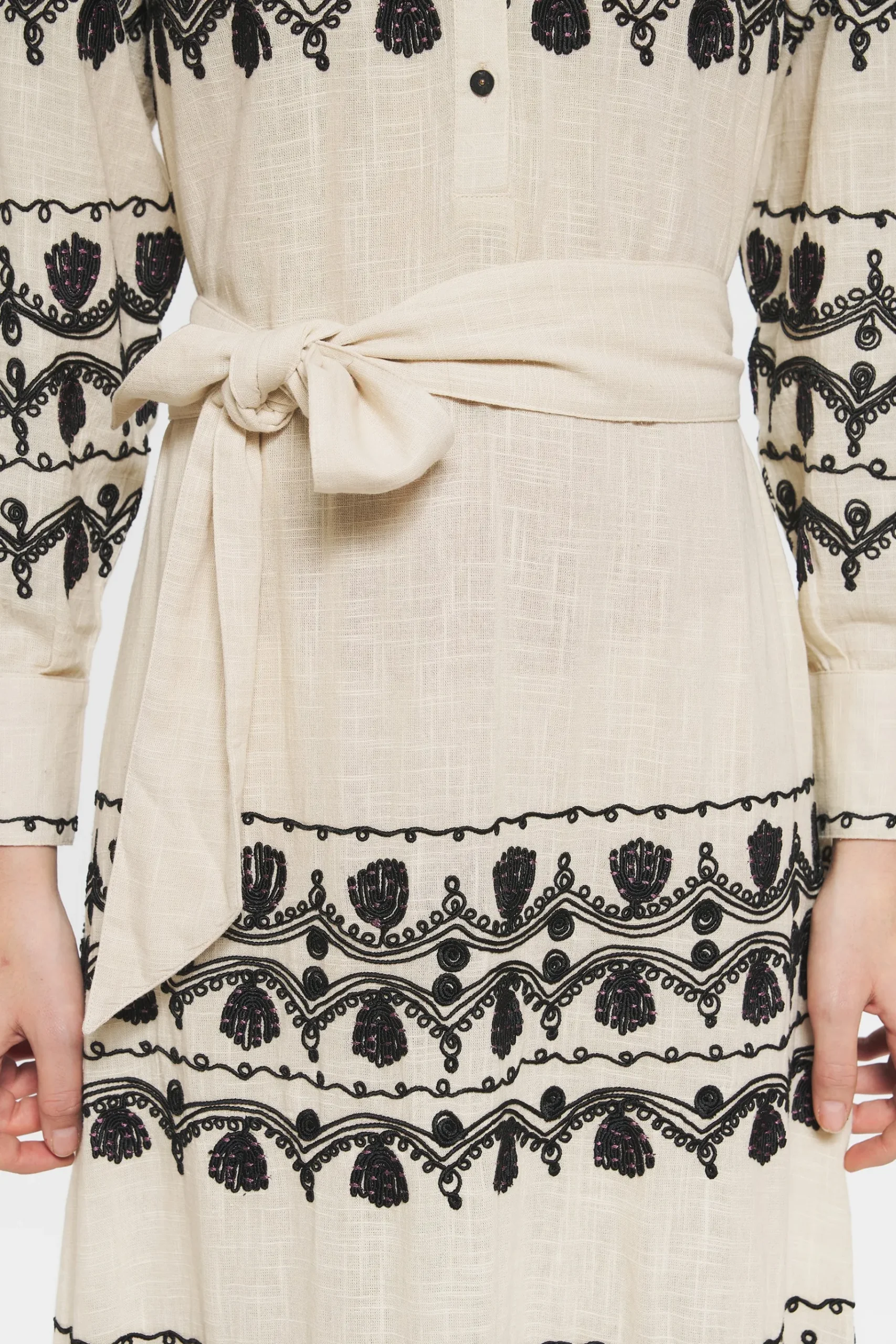 ANTIK BATIK Nelly Embroidered maxi dress Cream New
