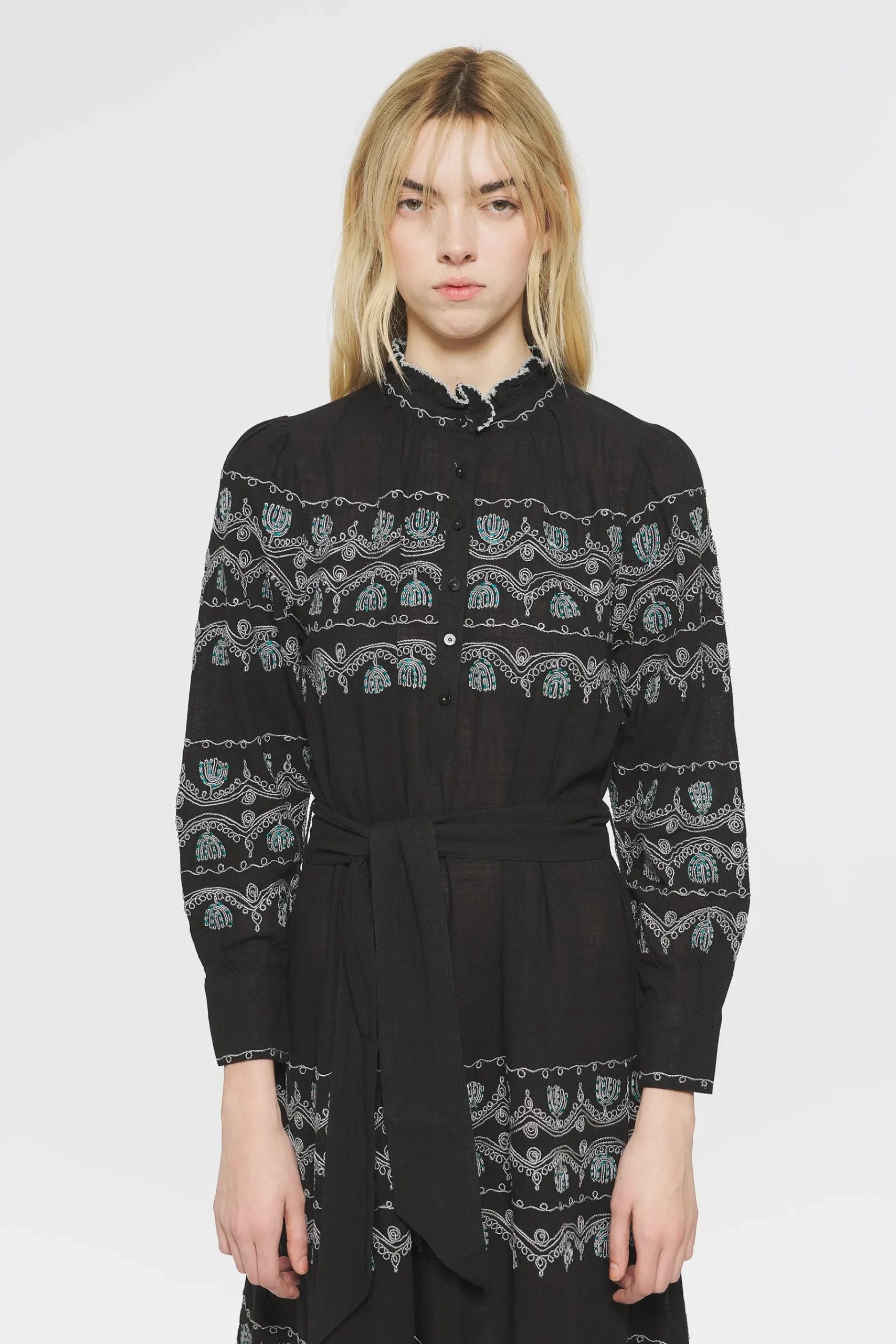 ANTIK BATIK Nelly Embroidered maxi dress Black Cheap