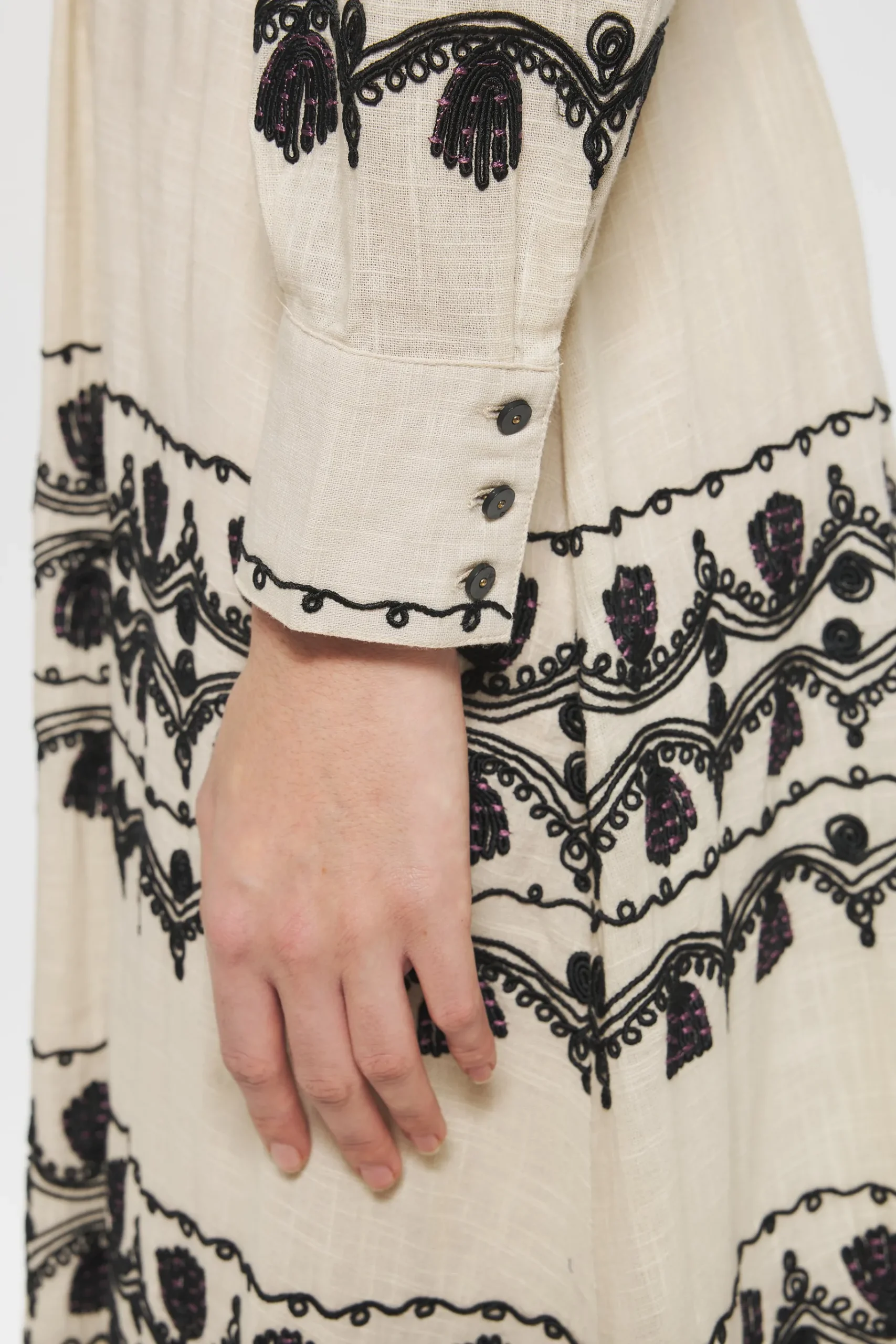 ANTIK BATIK Nelly Embroidered maxi dress Cream New
