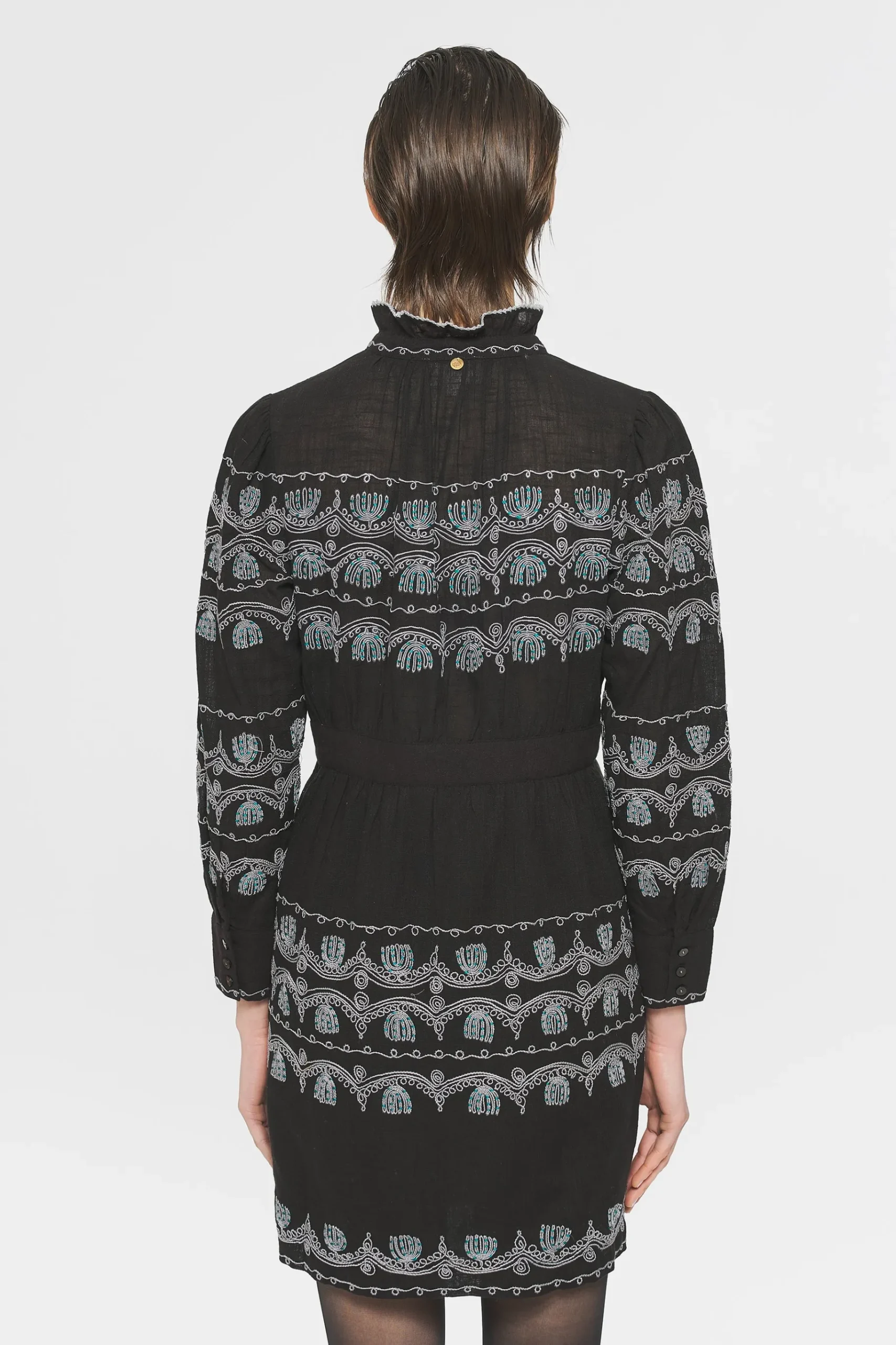 ANTIK BATIK Nelly Embroidered mini dress Black Cheap
