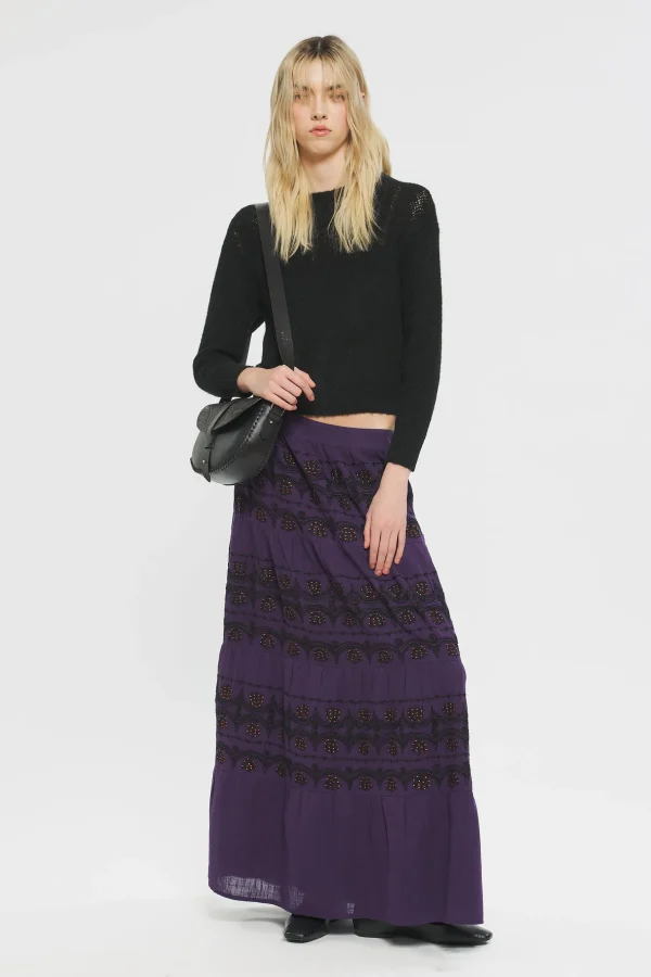 ANTIK BATIK Nelly Embroidered skirt Purple Online