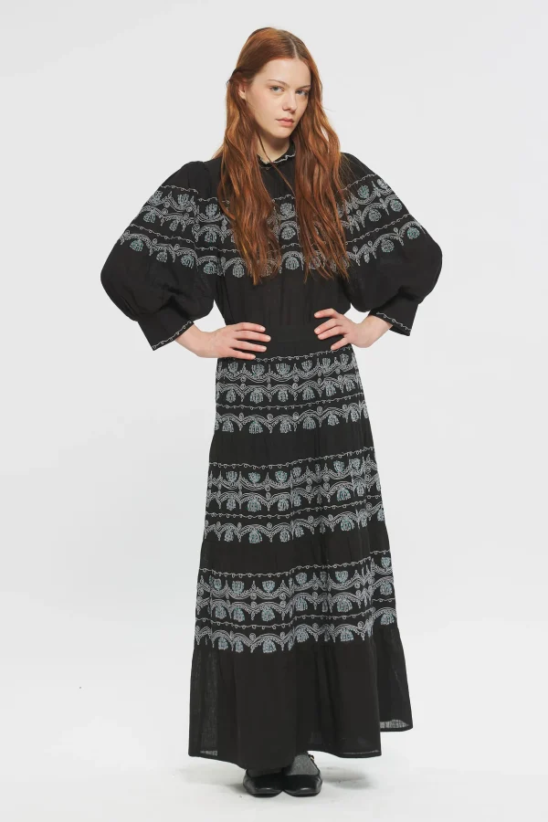 ANTIK BATIK Nelly Embroidered skirt Black Clearance