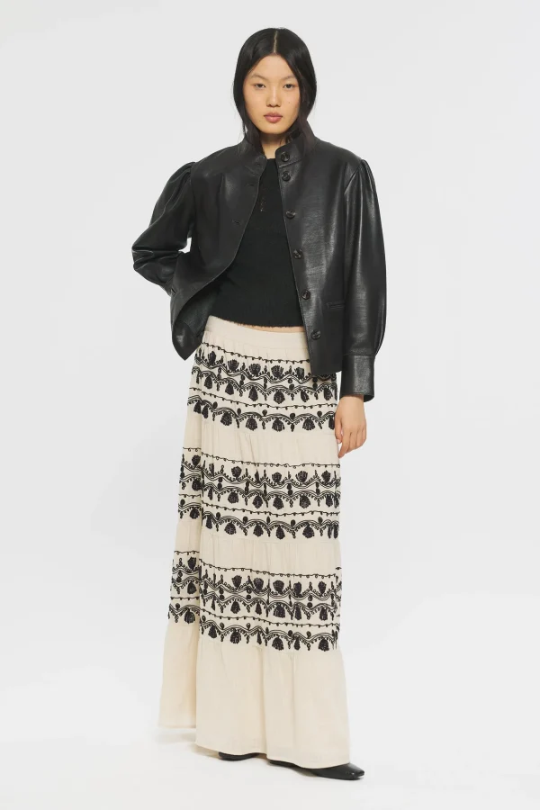 ANTIK BATIK Nelly Embroidered skirt Cream Sale
