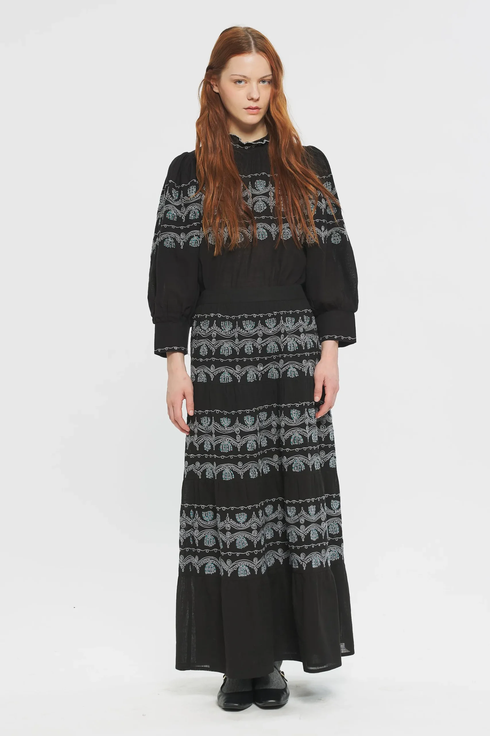 ANTIK BATIK Nelly Embroidered skirt Black Clearance