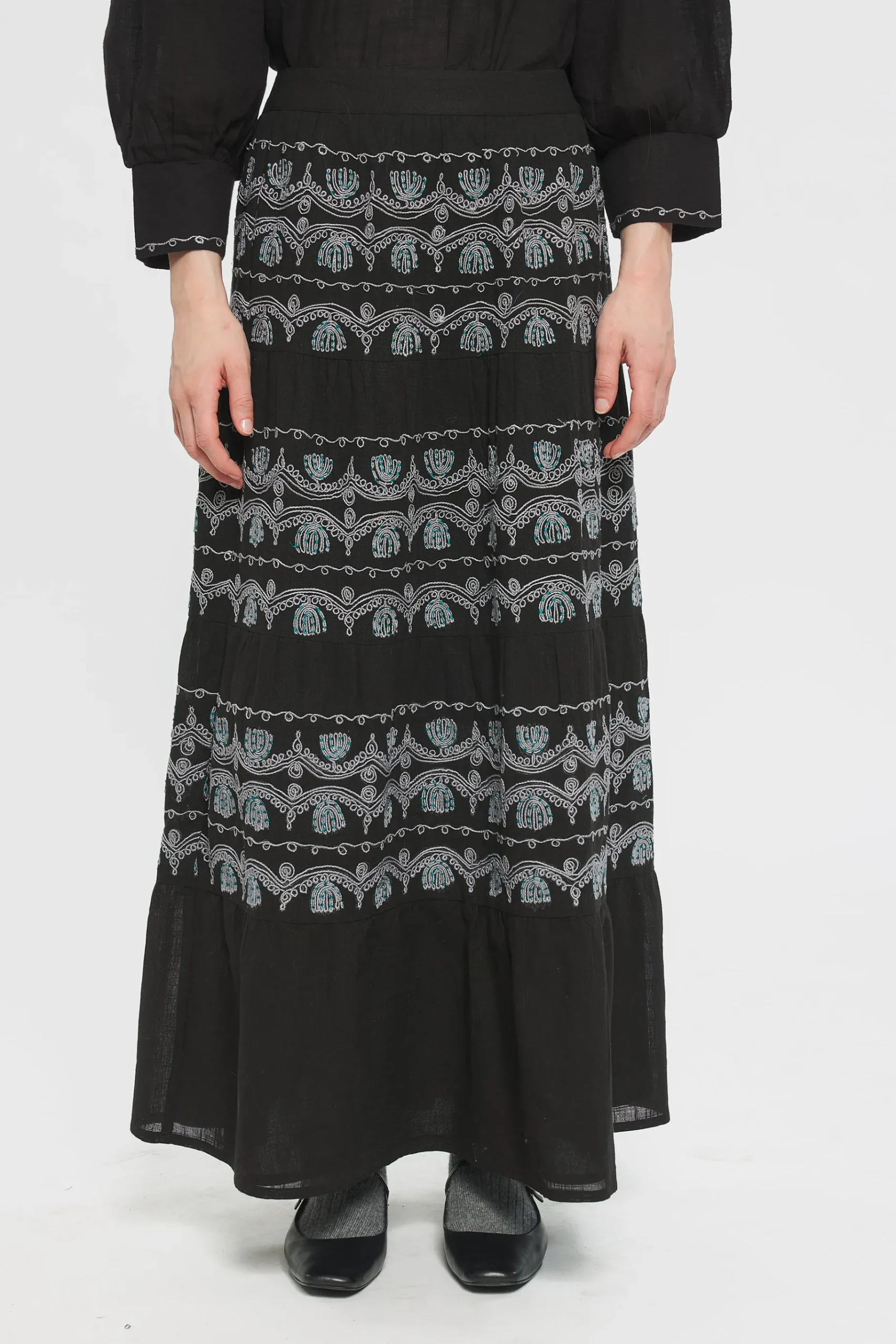 ANTIK BATIK Nelly Embroidered skirt Black Clearance