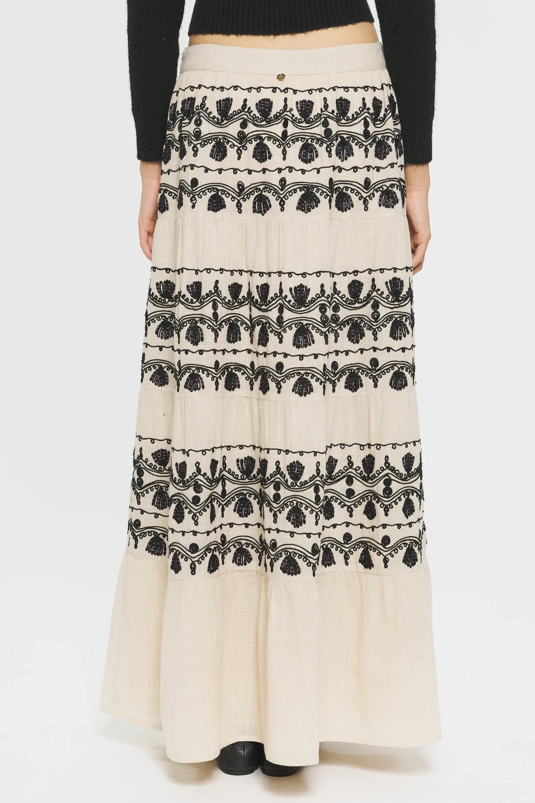 ANTIK BATIK Nelly Embroidered skirt Cream Sale