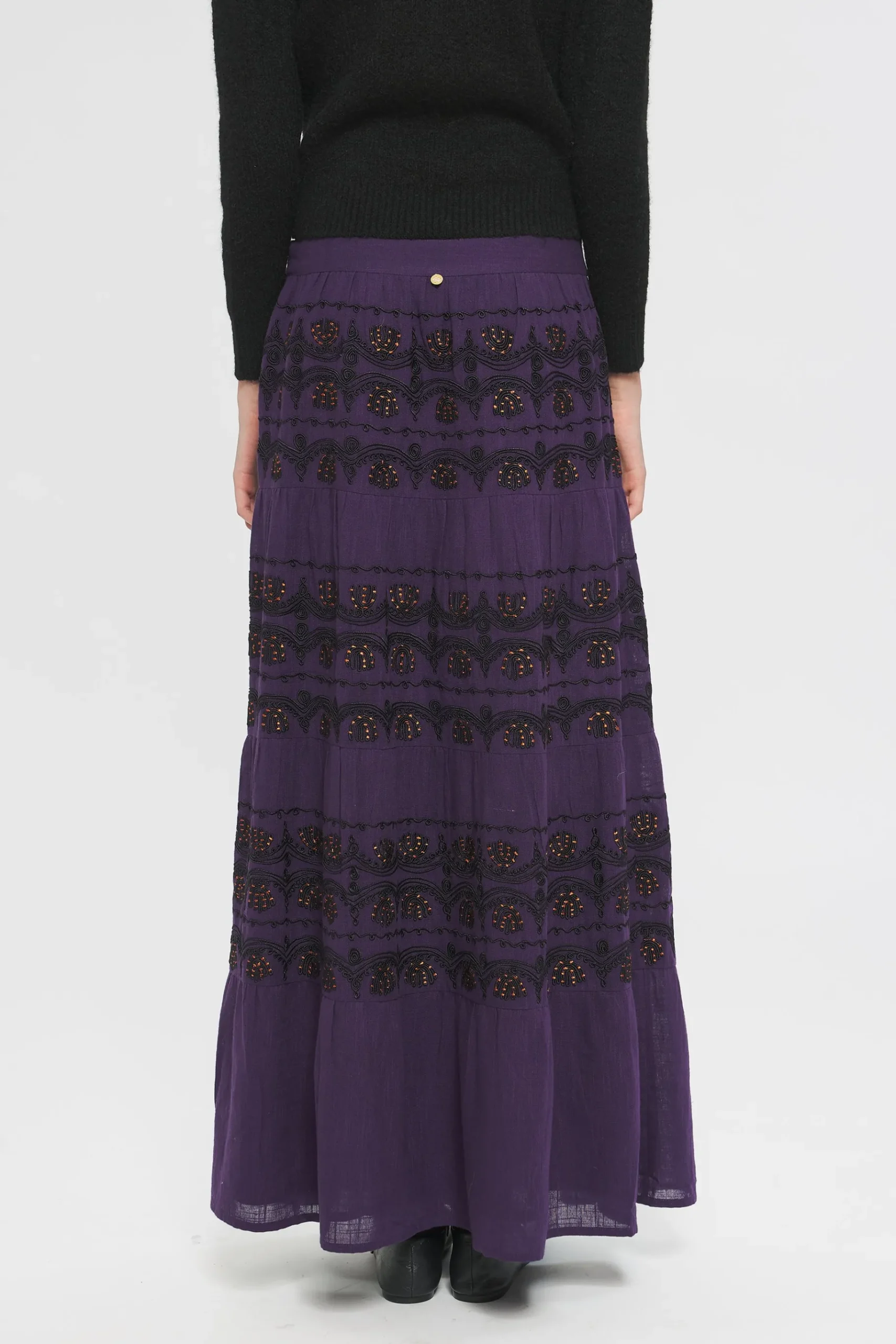 ANTIK BATIK Nelly Embroidered skirt Purple Online