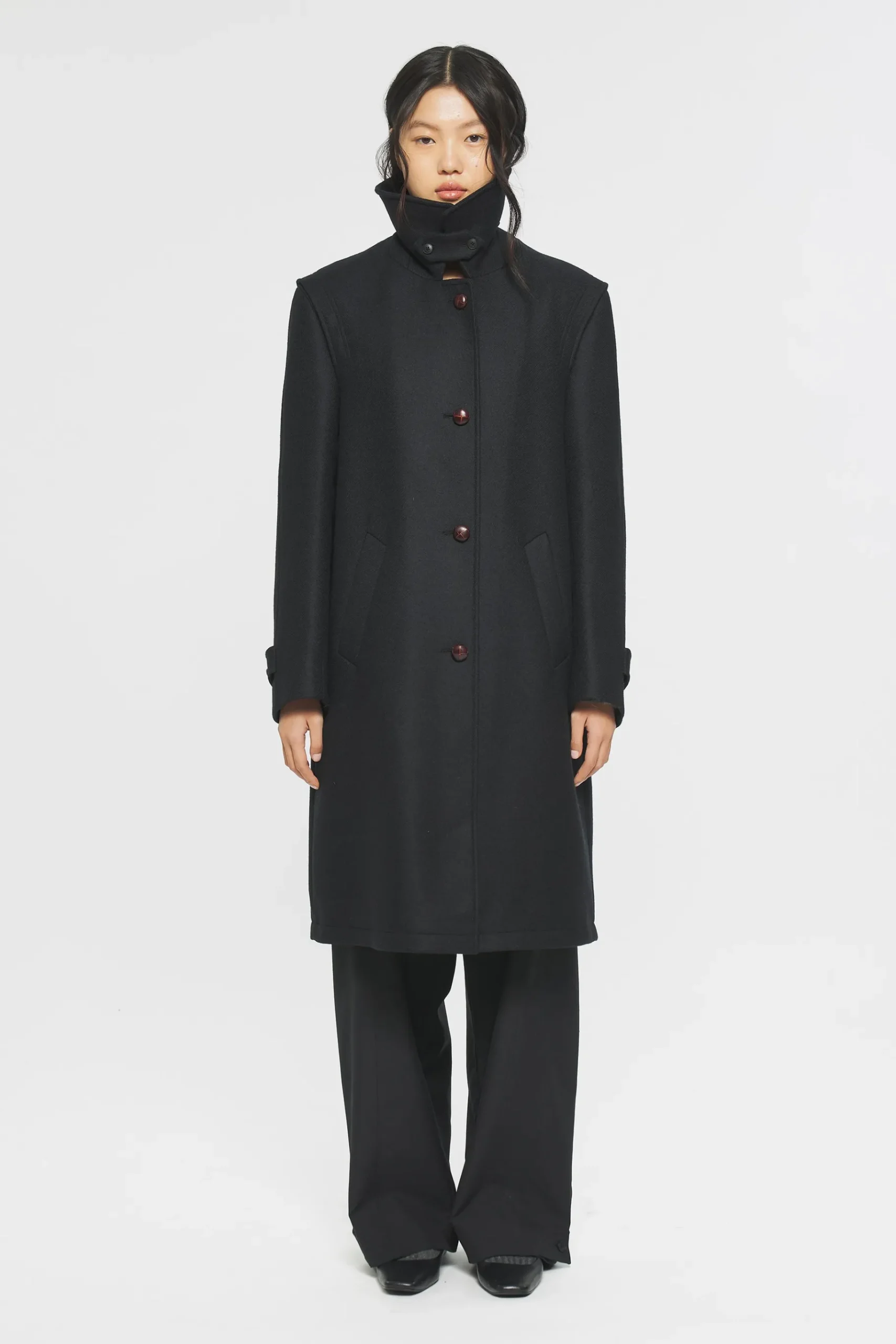 ANTIK BATIK Oliver coat Black New
